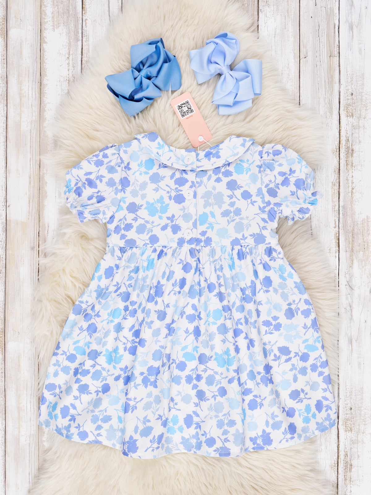 Smocked Cornflower Vintage Dress - Marie Nicole Clothing