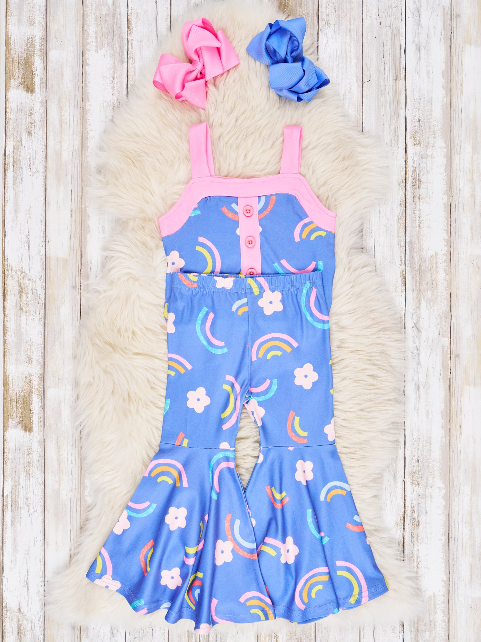 Floral Rainbow Tank & Bell Bottoms Outfit - Marie Nicole Clothing
