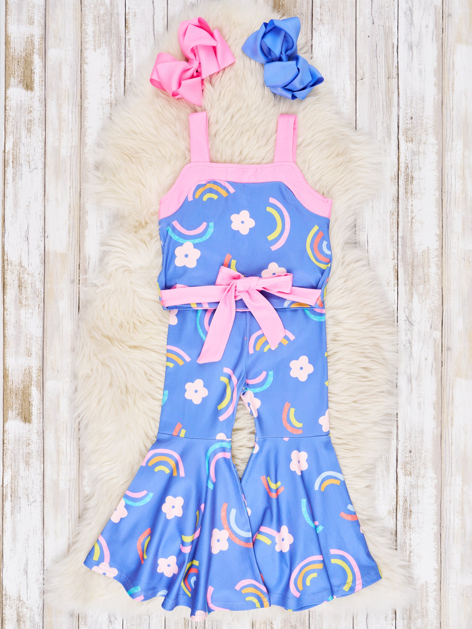 Floral Rainbow Tank & Bell Bottoms Outfit - Marie Nicole Clothing