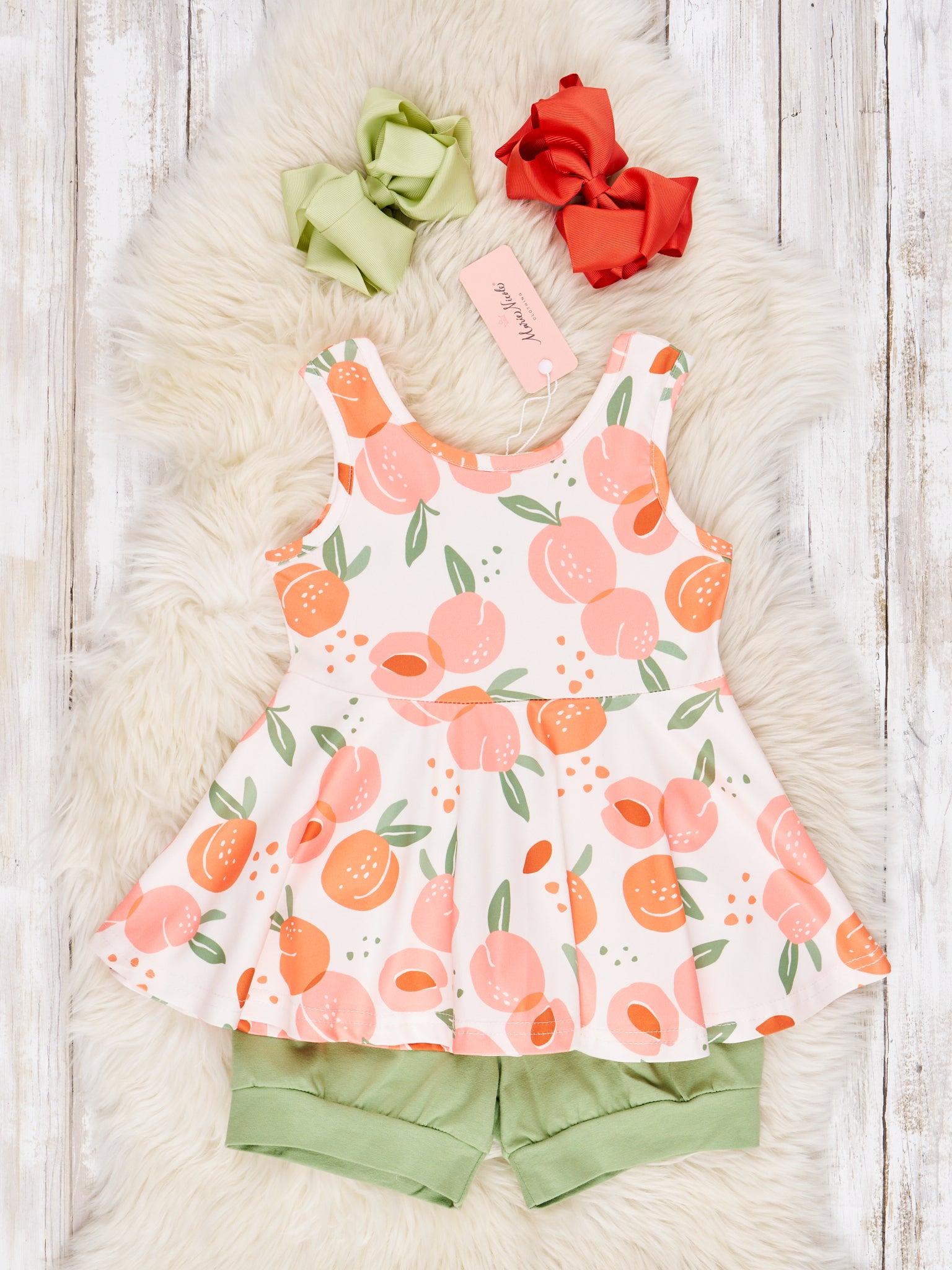 Apricot Tank & Shorts Outfit - Marie Nicole Clothing