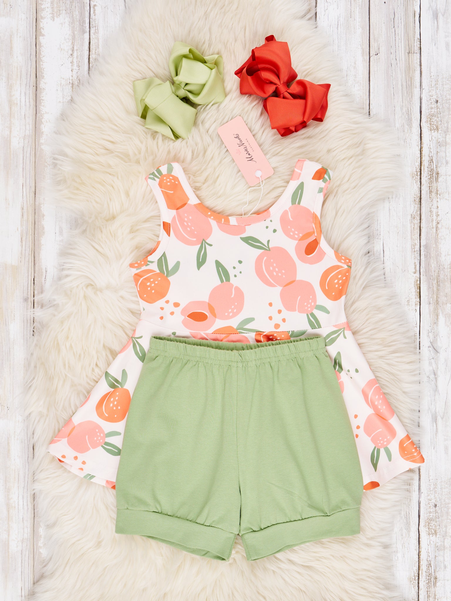 Apricot Tank & Shorts Outfit - Marie Nicole Clothing