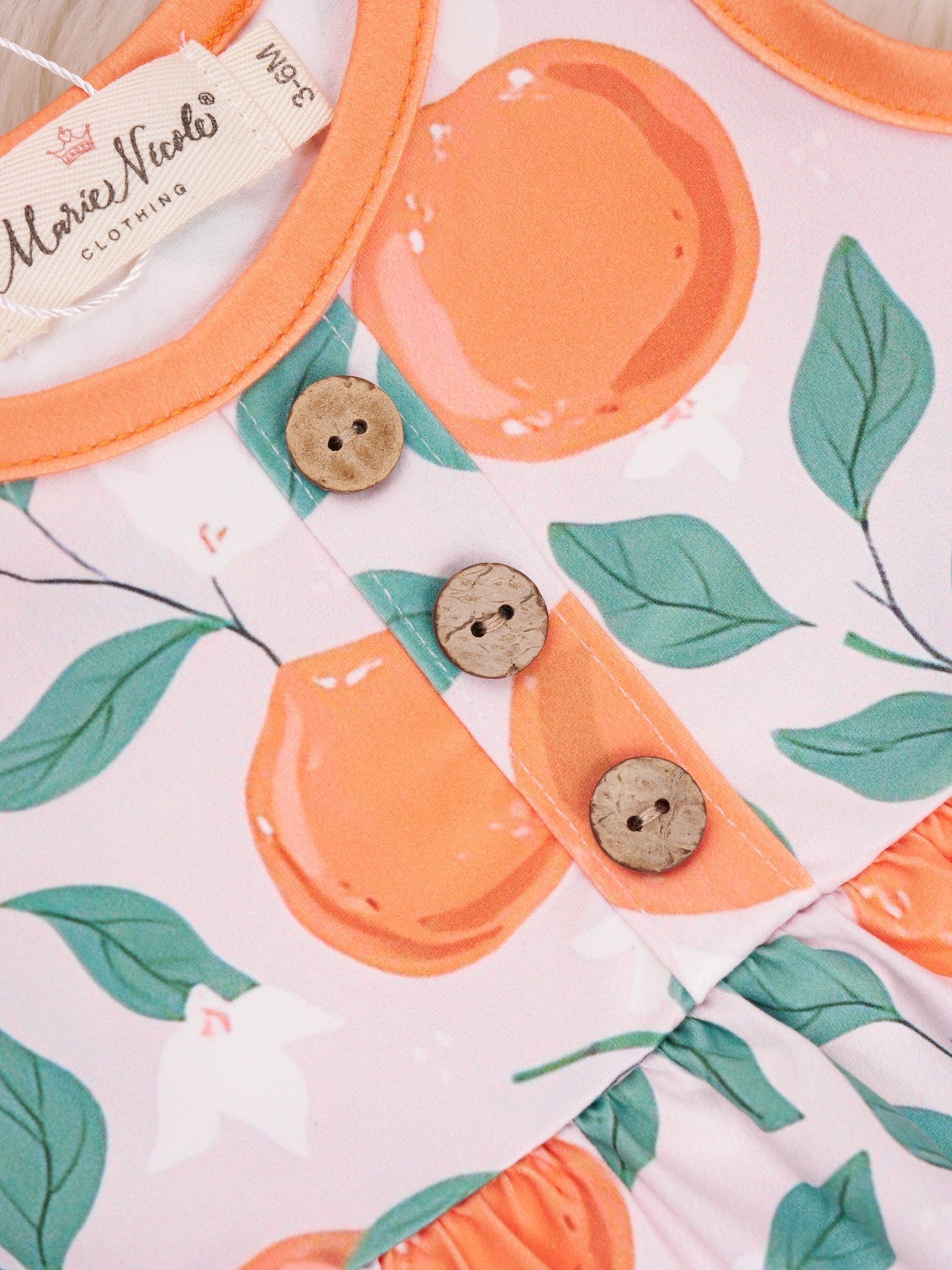 Oranges & Floral Ruffle Romper - Marie Nicole Clothing