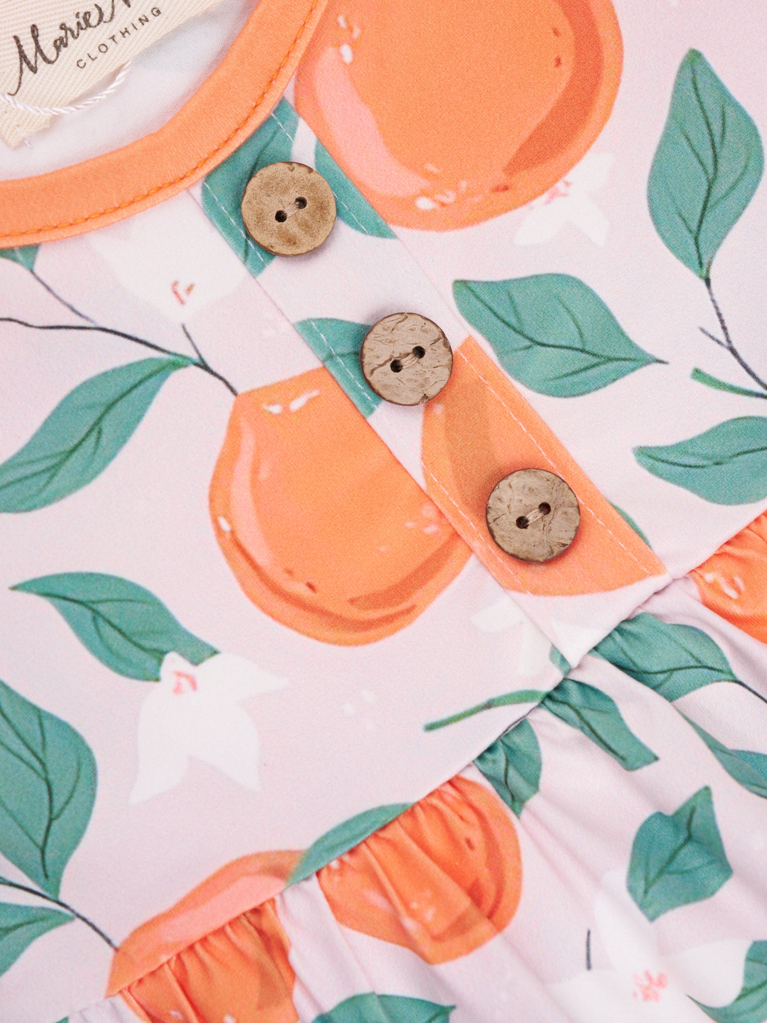 Oranges & Floral Ruffle Dress - Marie Nicole Clothing