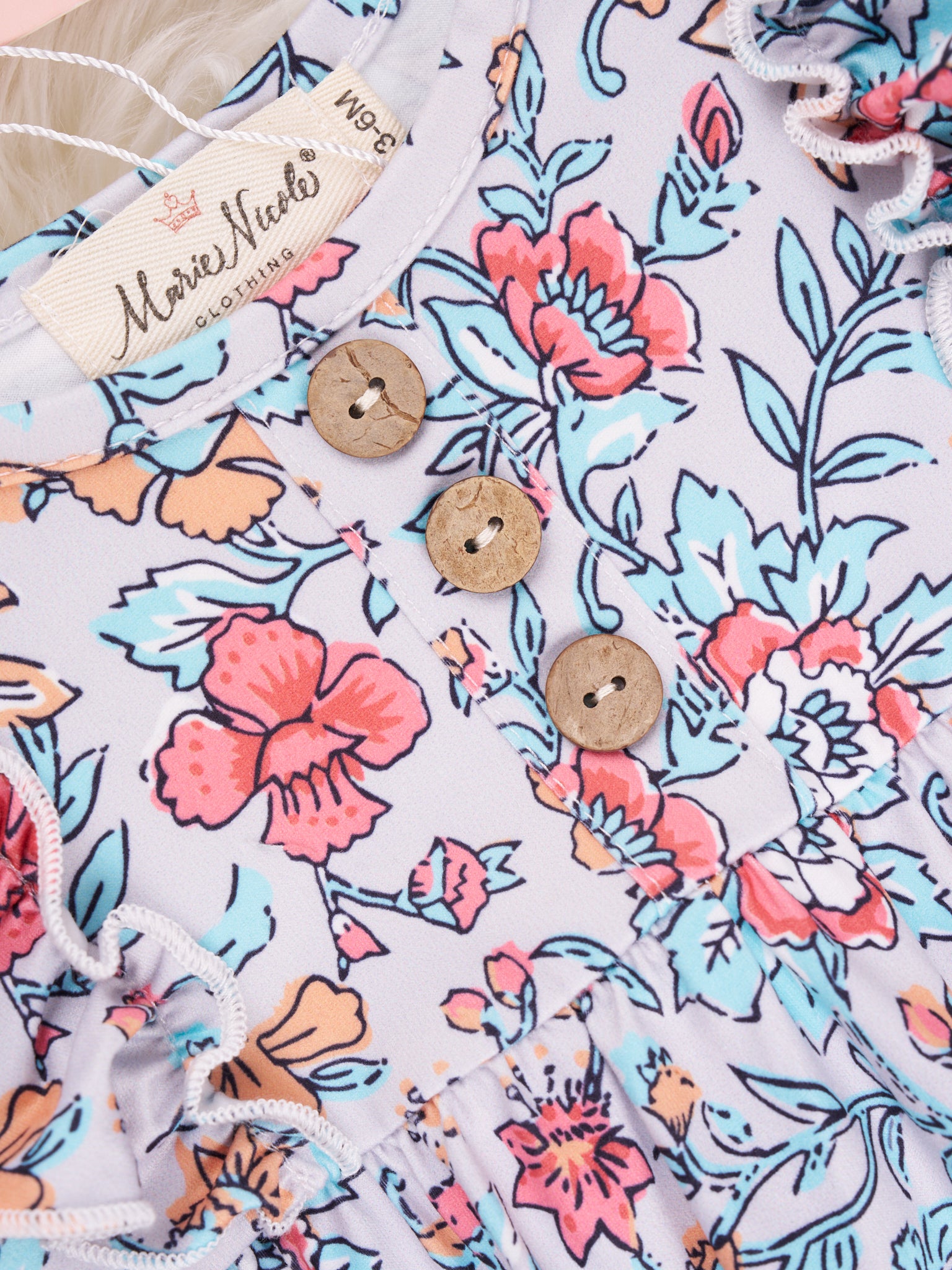 Retro Floral Ruffle Romper - Marie Nicole Clothing