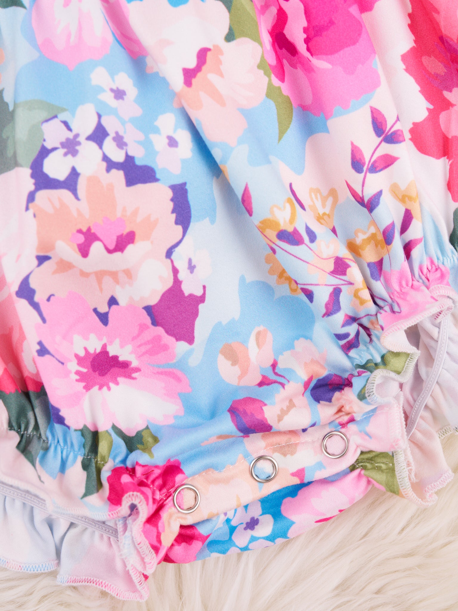 Vibrant Watercolor Rose Ruffle Romper - Marie Nicole Clothing