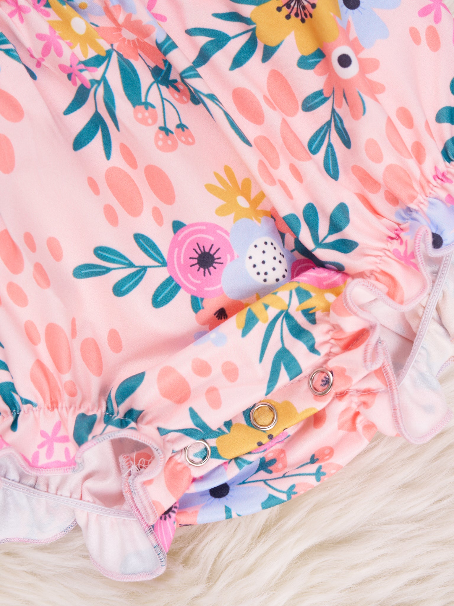 Summer Floral Ruffle Bubble Romper - Marie Nicole Clothing