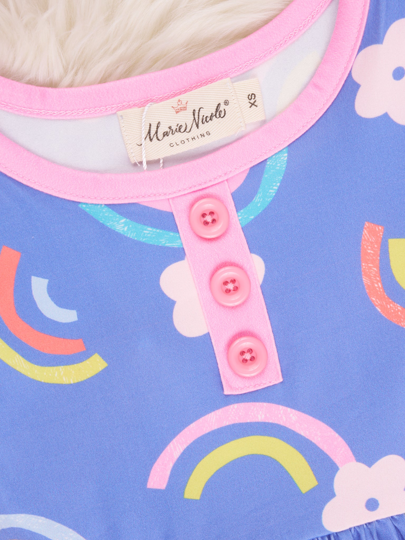 Floral Rainbow Ruffle Dress - Marie Nicole Clothing