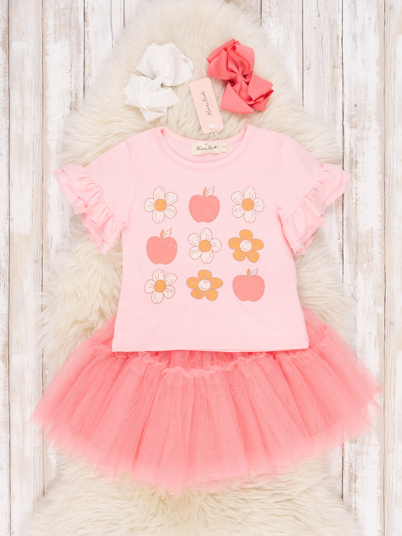 Apples & Flowers Tulle Outfit - Marie Nicole Clothing