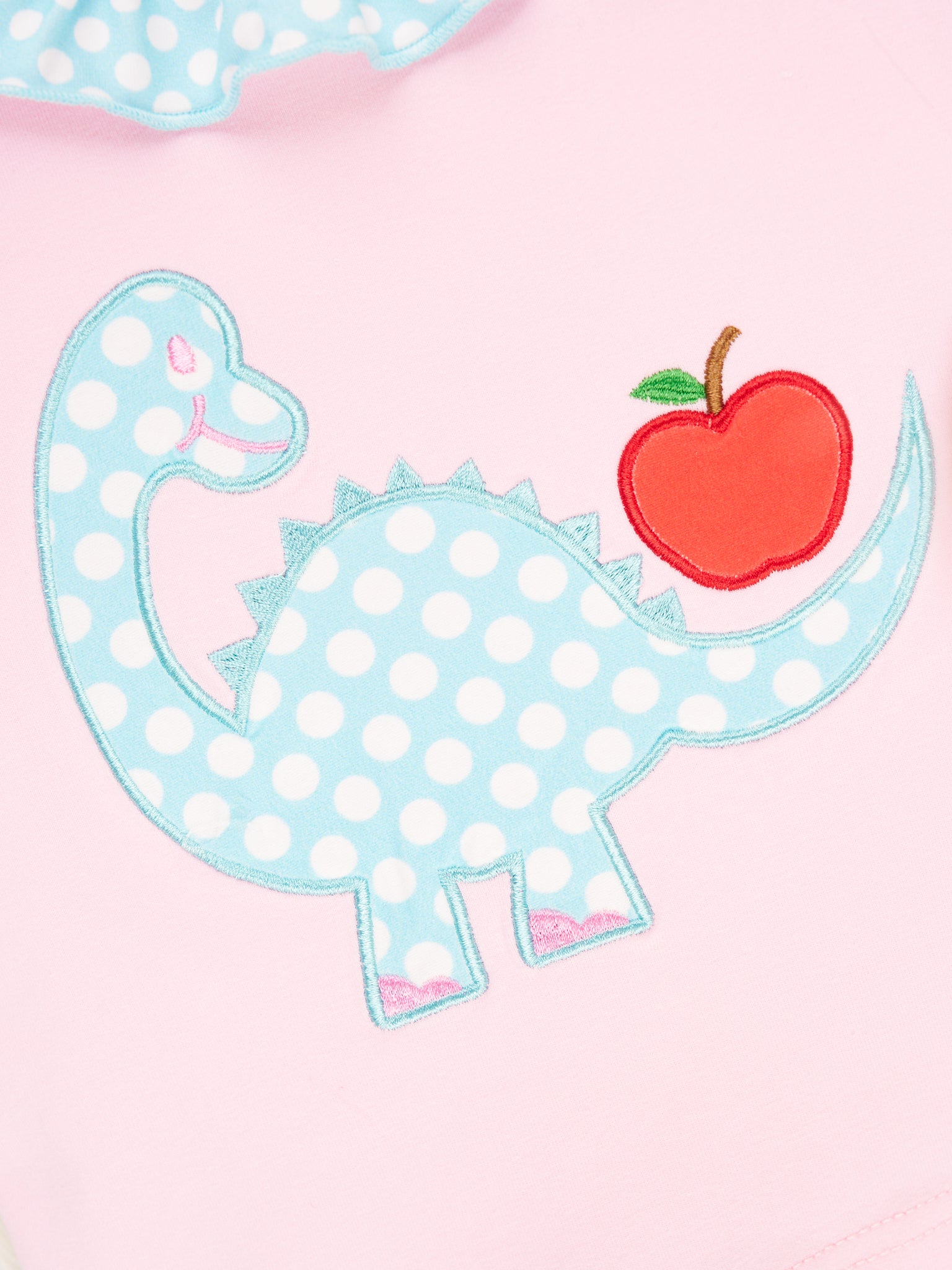 Polka Dot Dino Apple Ruffle Outfit - Marie Nicole Clothing