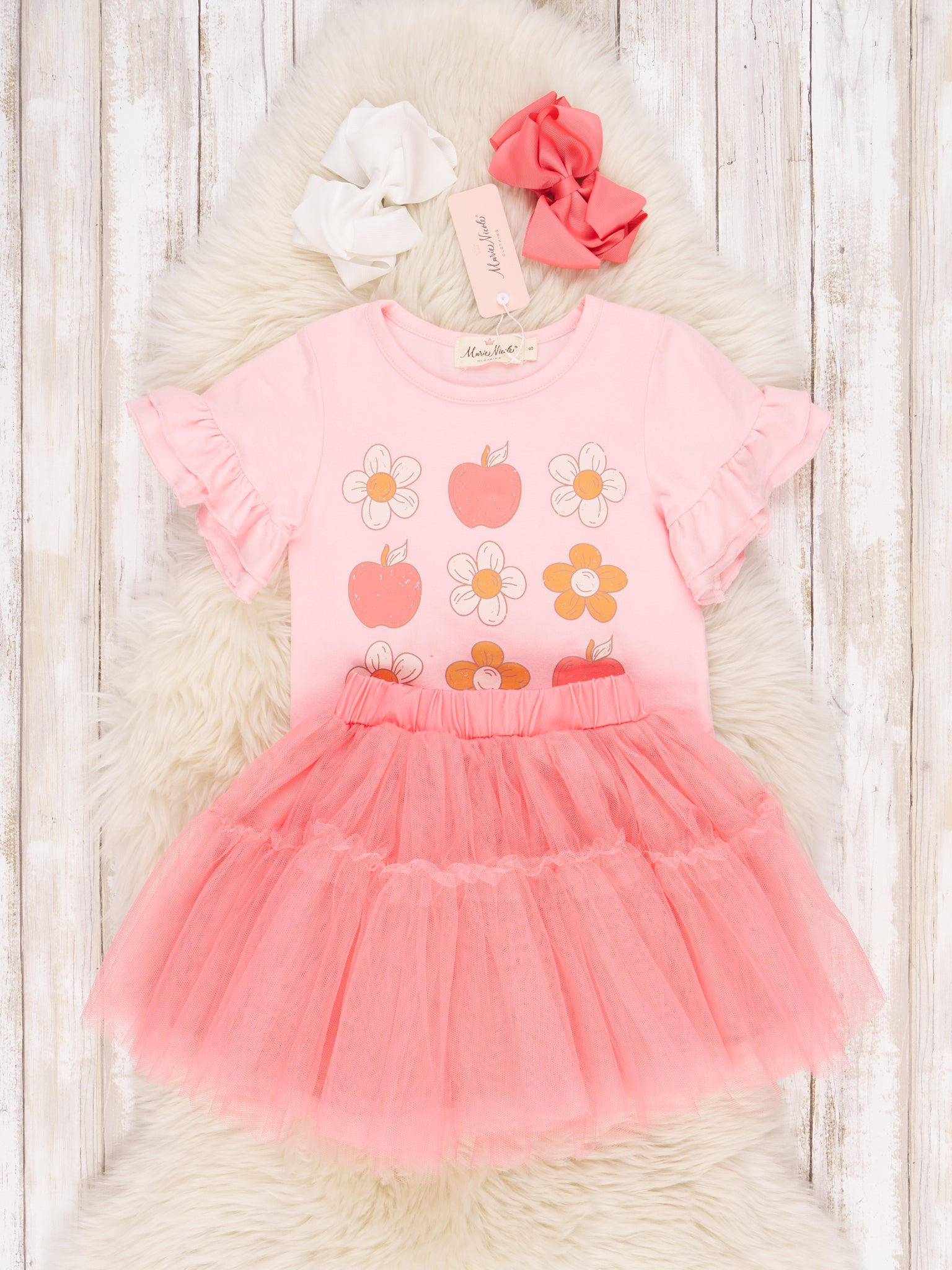 Apples & Flowers Tulle Outfit - Marie Nicole Clothing