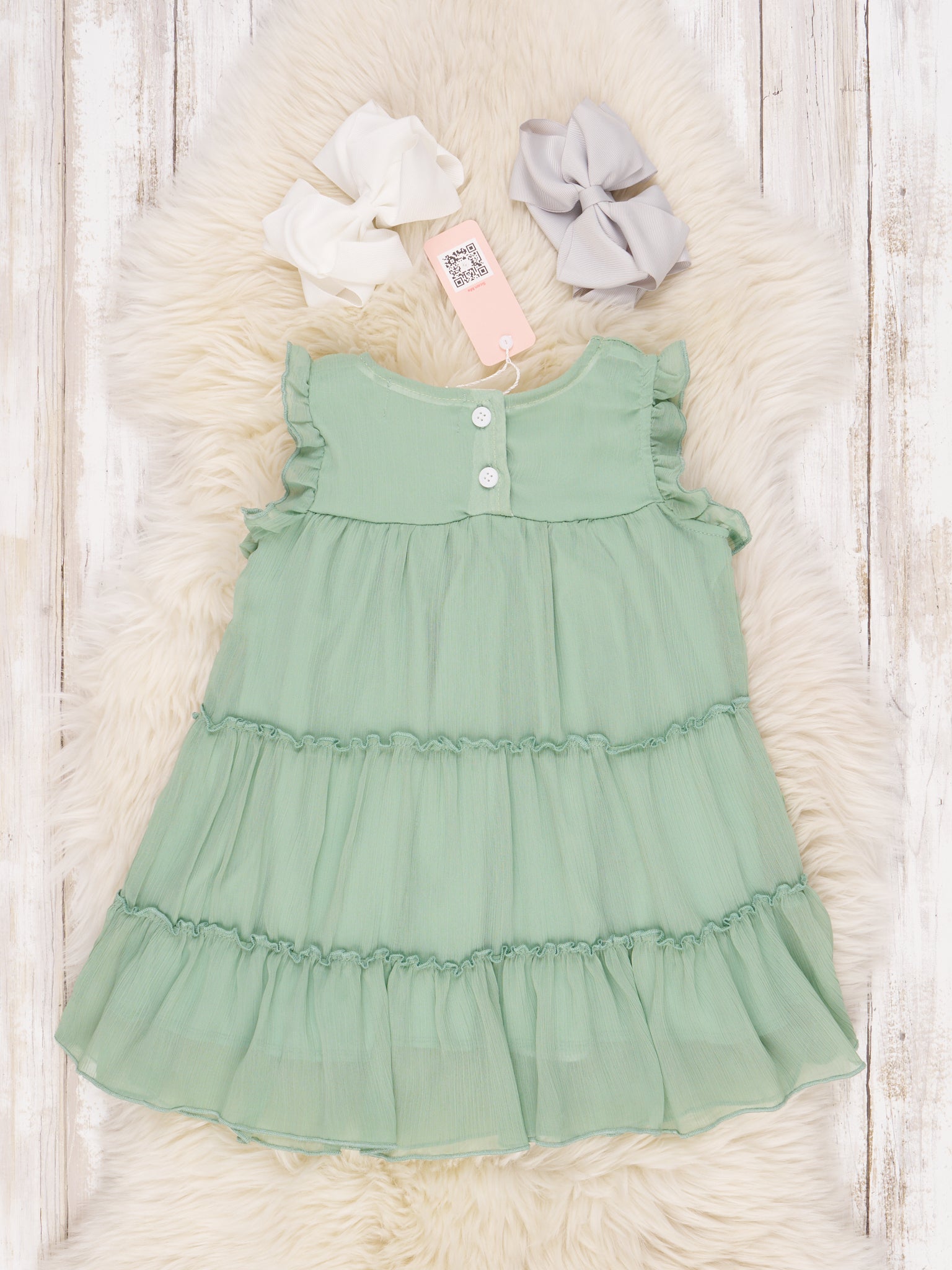 Mint Tiered Ruffle Dress - Marie Nicole Clothing