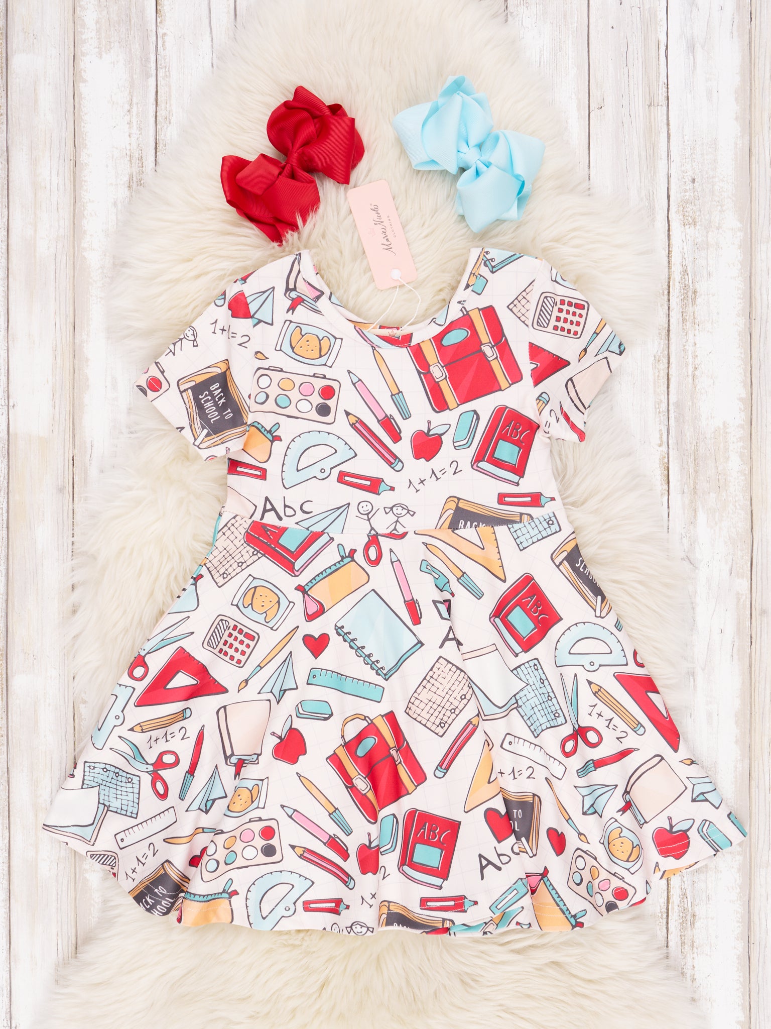 School Supplies Swing Dress - Marie Nicole Clothing