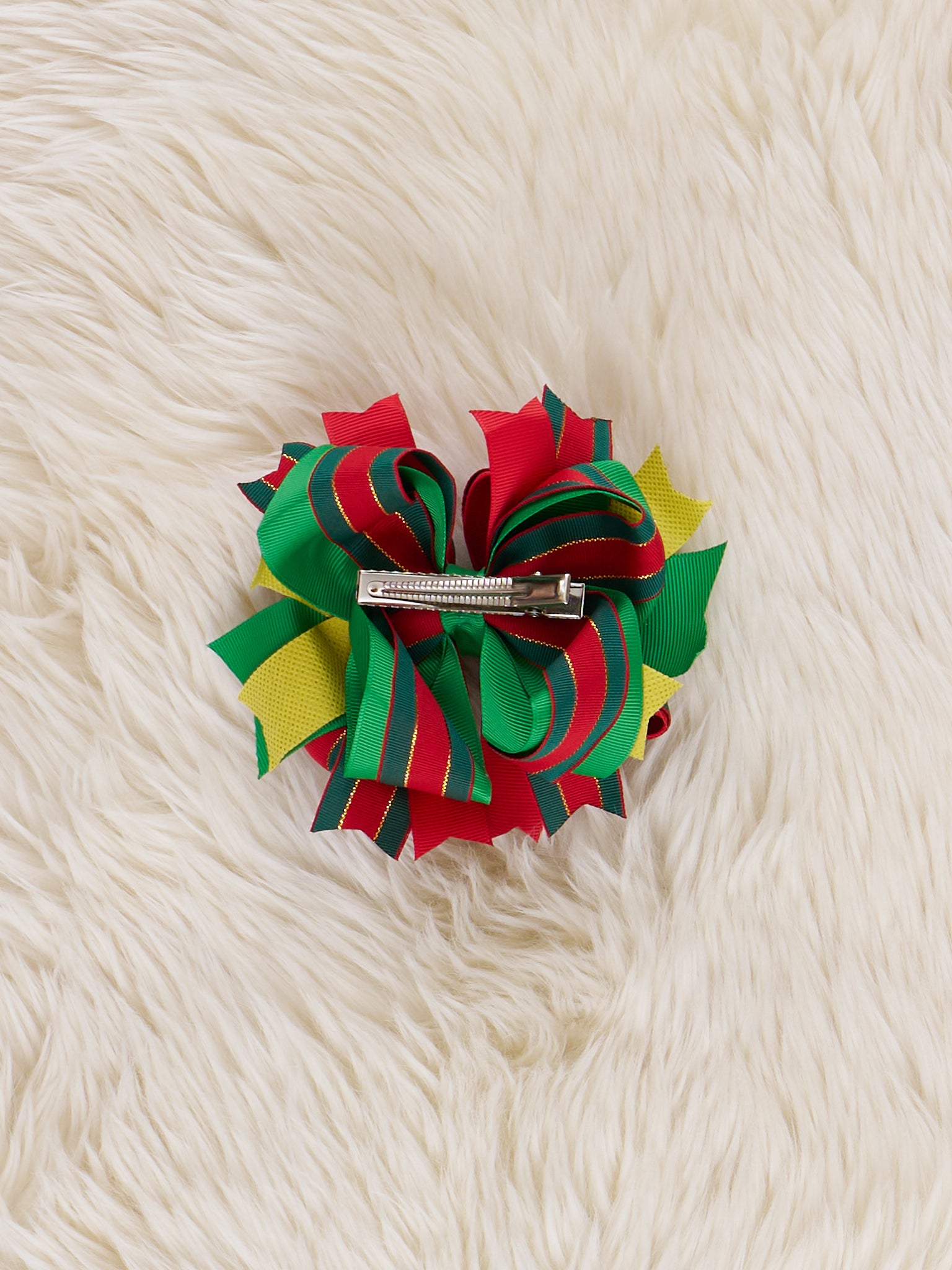 Christmas Striped Bow - Marie Nicole Clothing