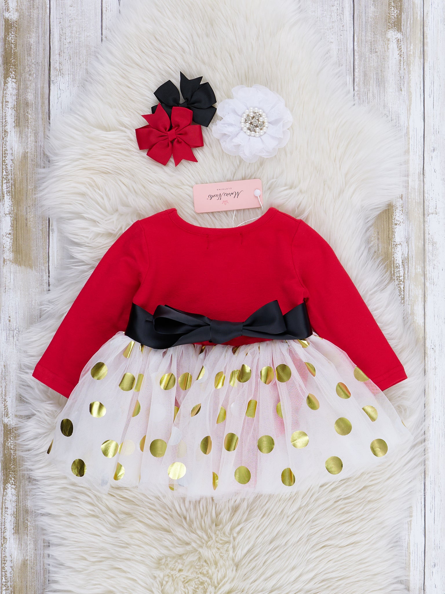 Red Little Miss Klaus Tulle Romper - Marie Nicole Clothing