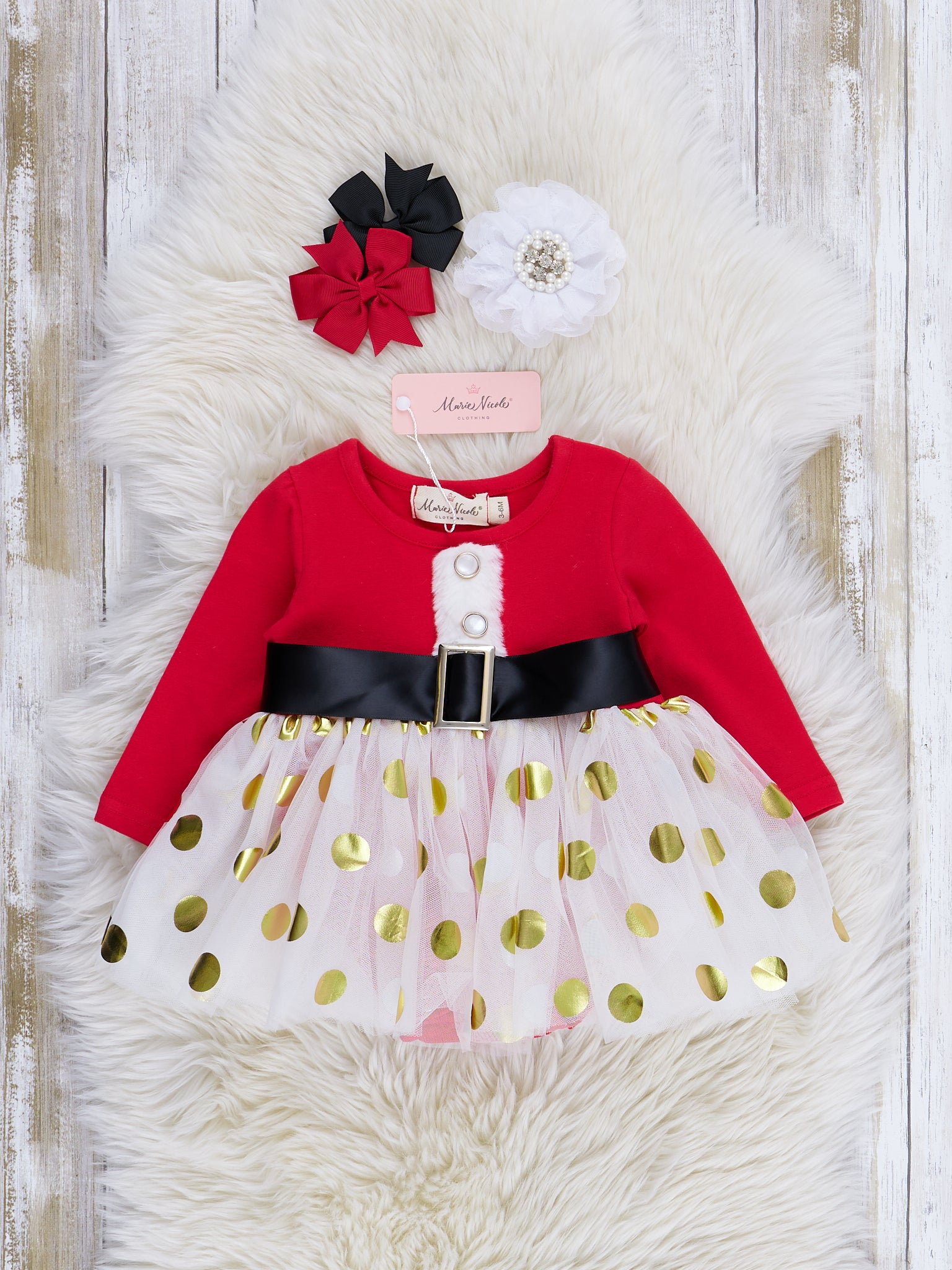 Red Little Miss Klaus Tulle Romper - Marie Nicole Clothing