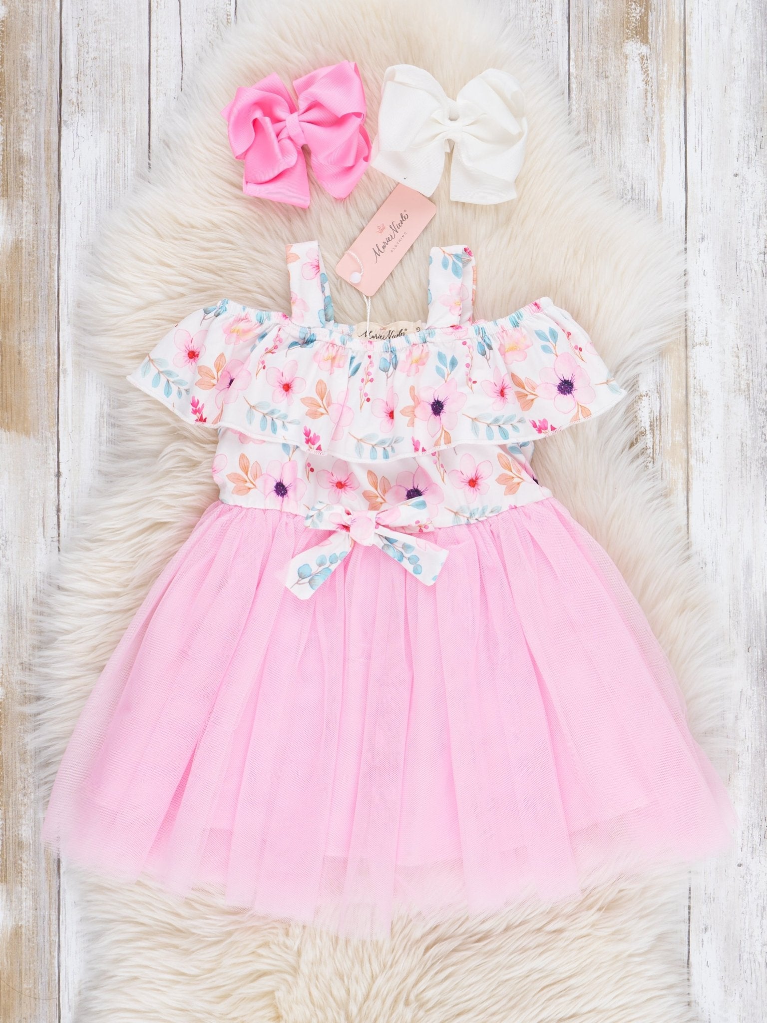 Pink Garden Party Tulle Dress - Marie Nicole Clothing