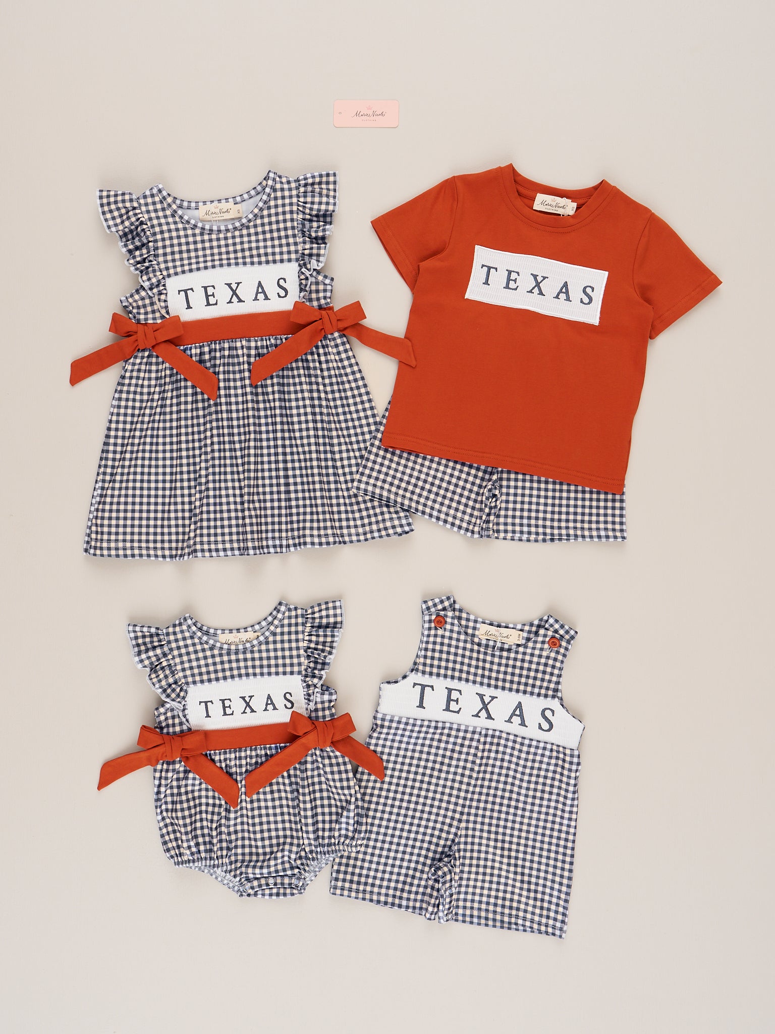 Texas Smocked Gingham Johnny - Marie Nicole Clothing