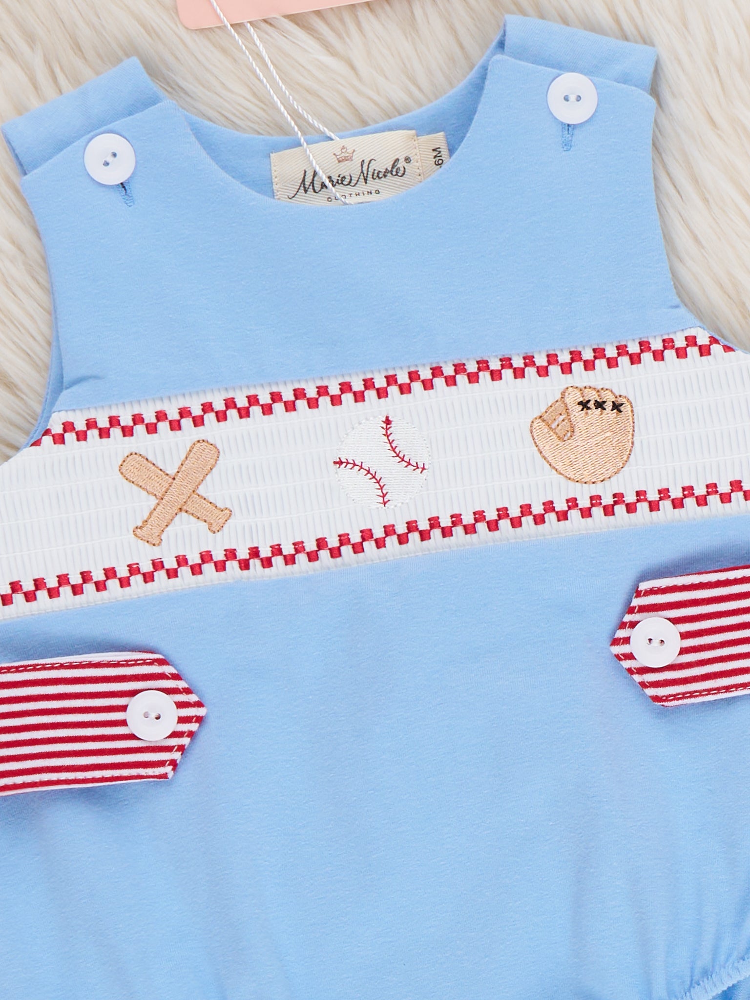 Home Run Batter Smocked Johnny - Marie Nicole Clothing