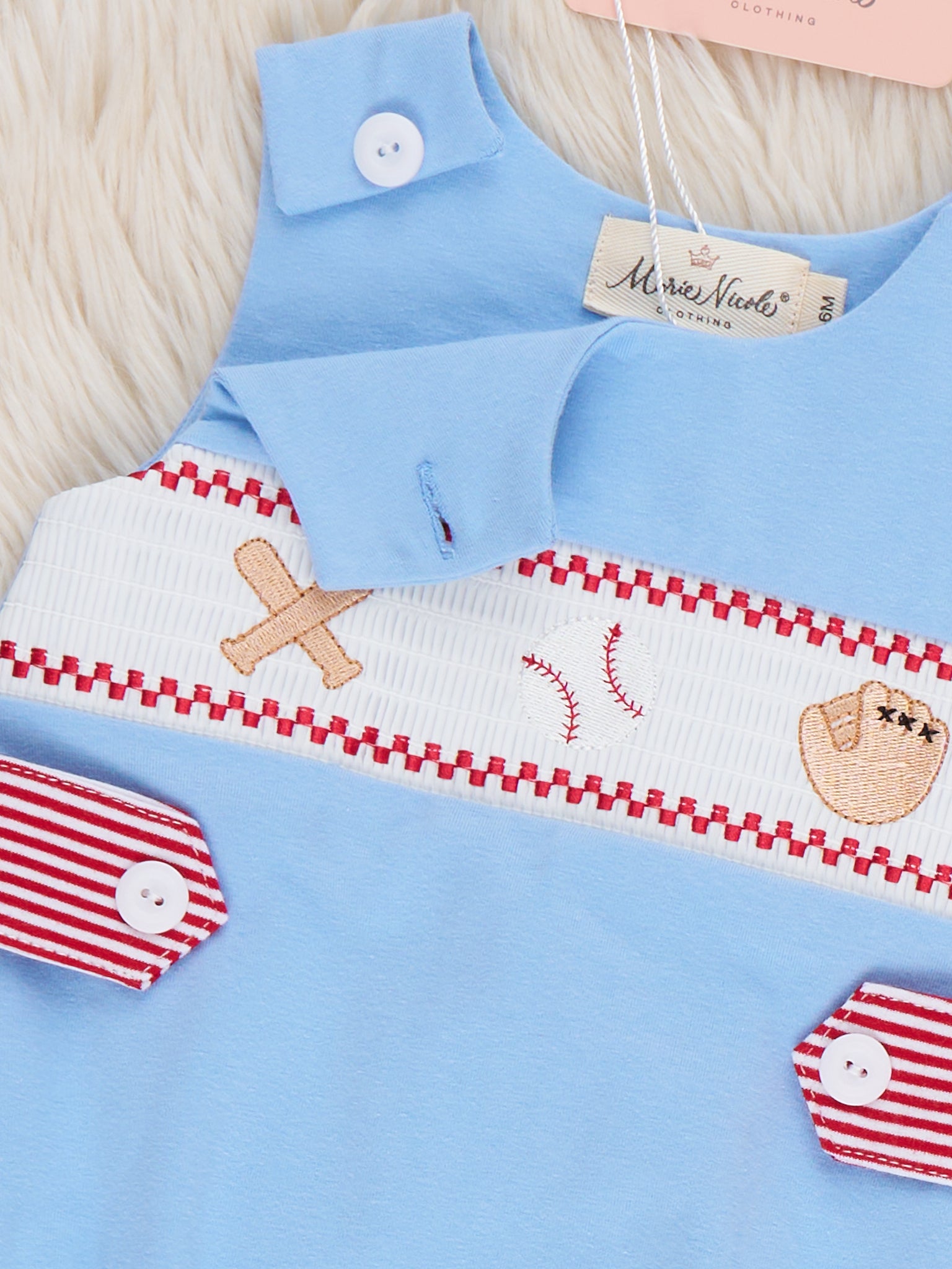 Home Run Batter Smocked Johnny - Marie Nicole Clothing