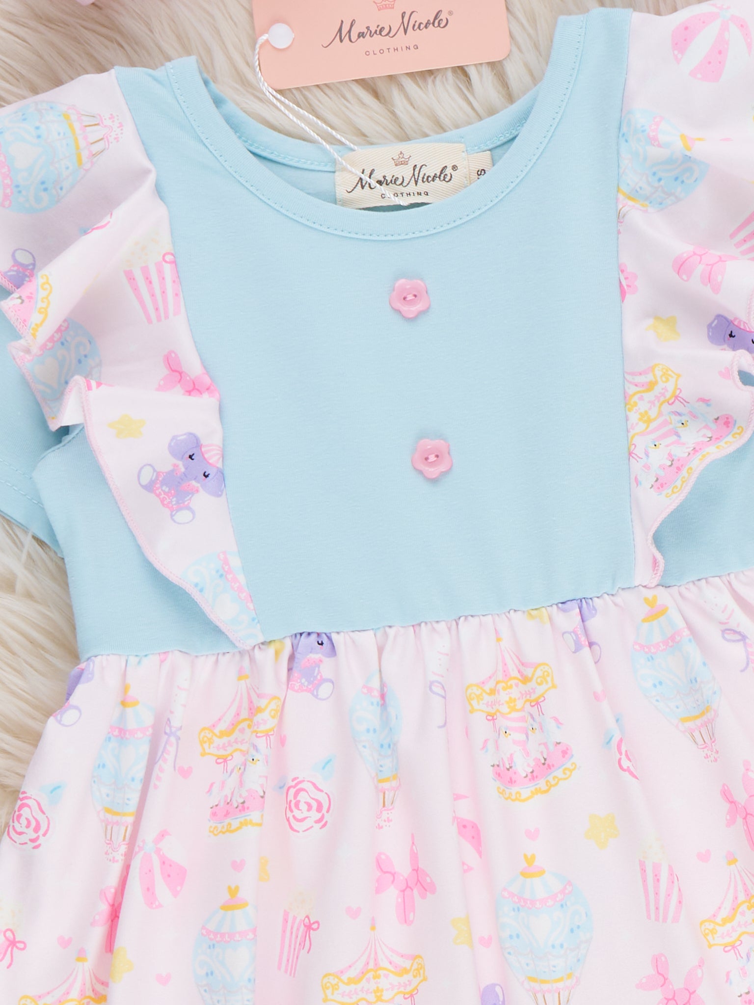 Carousel Twirls Ruffle Dress - Marie Nicole Clothing