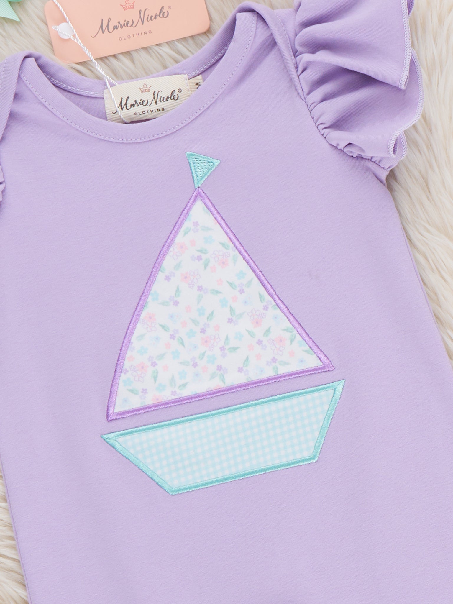 Sail into Summer Embroidered Ruffle Romper - Marie Nicole Clothing