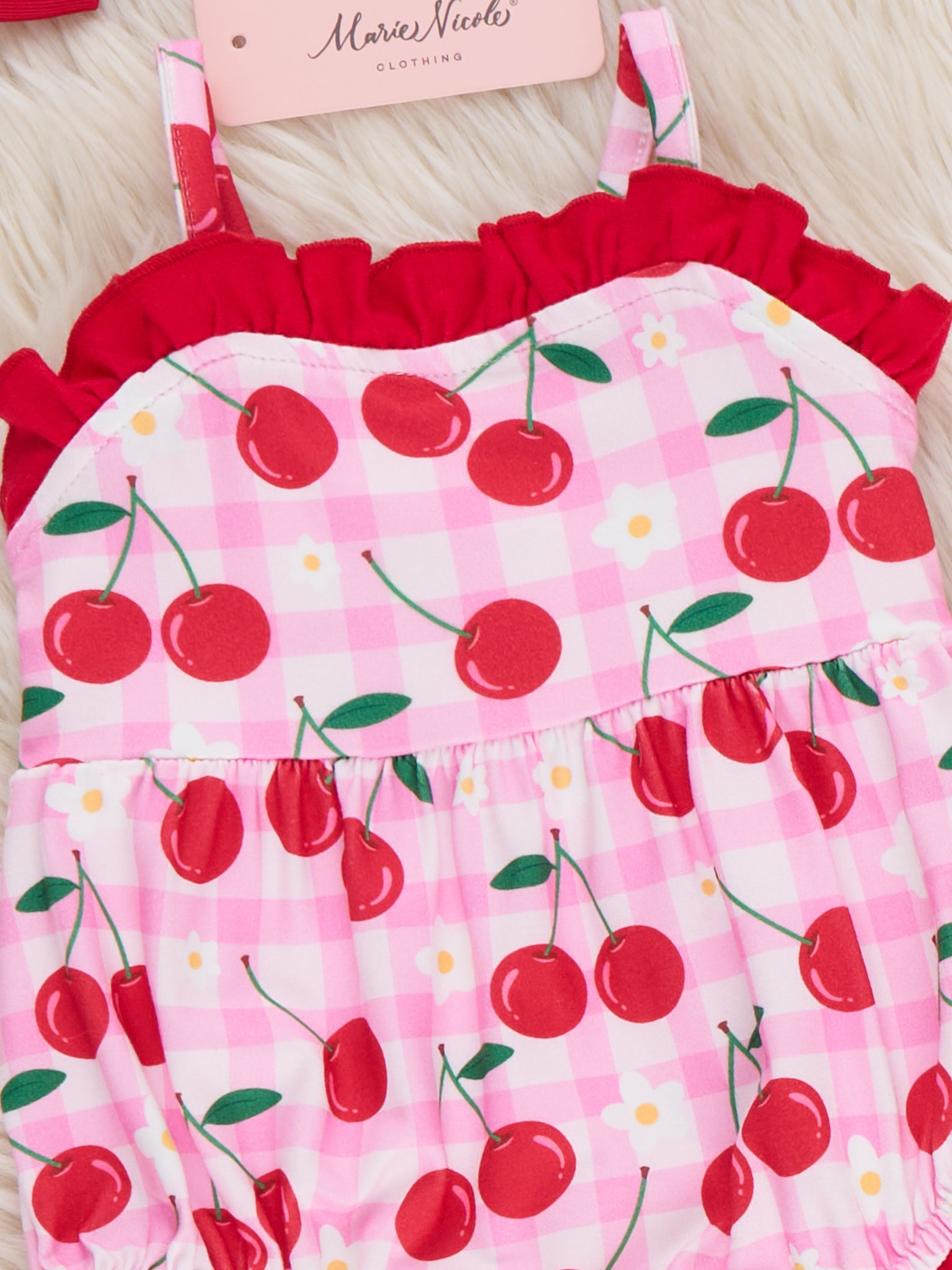 Cherry Berries Delight Ruffle Romper - Marie Nicole Clothing