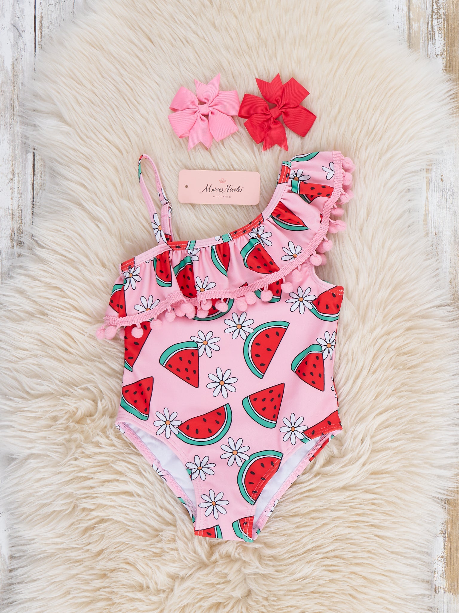 Melon Breeze Fun Ruffle Swimsuit - Marie Nicole Clothing