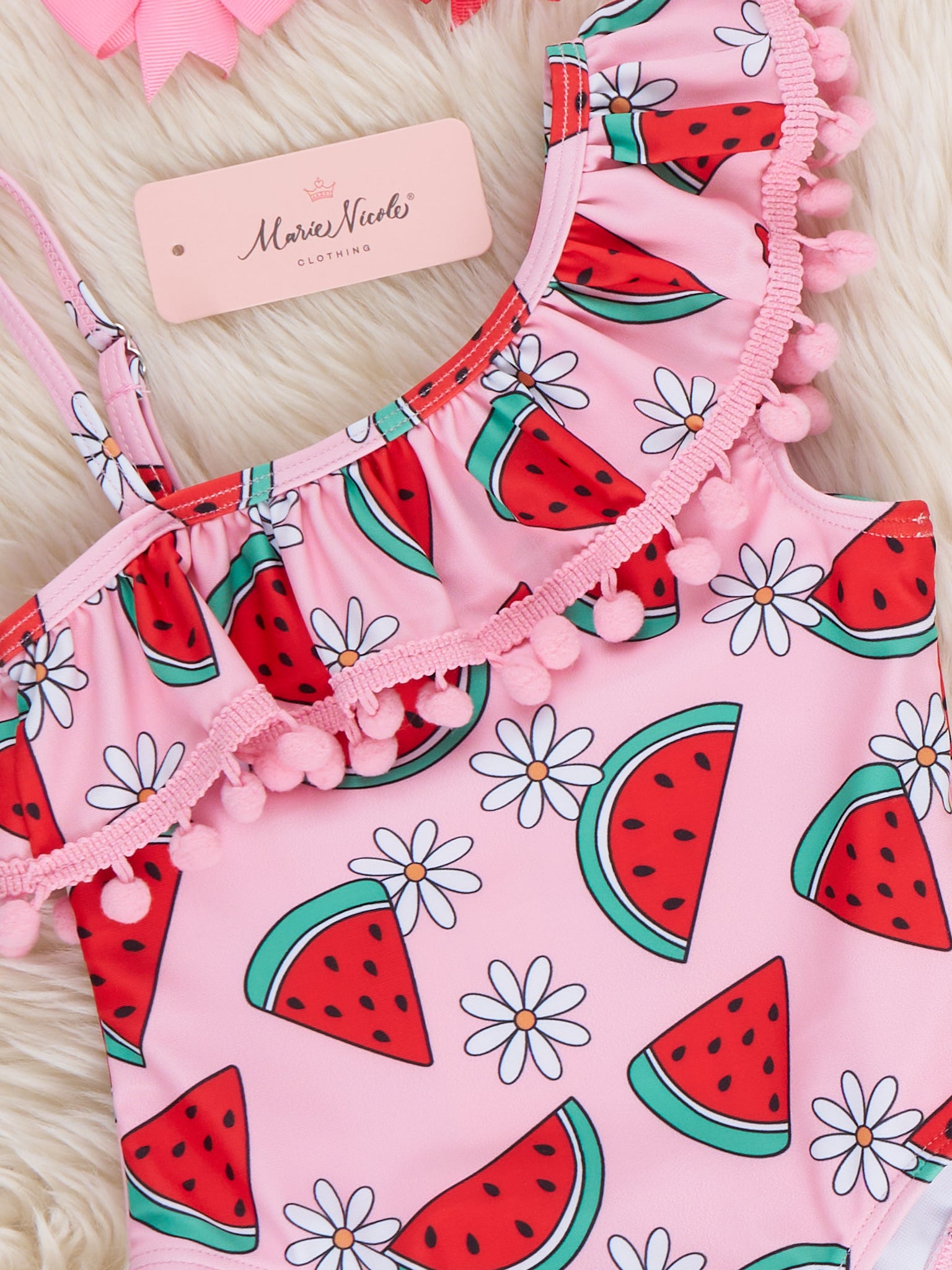 Melon Breeze Fun Ruffle Swimsuit - Marie Nicole Clothing