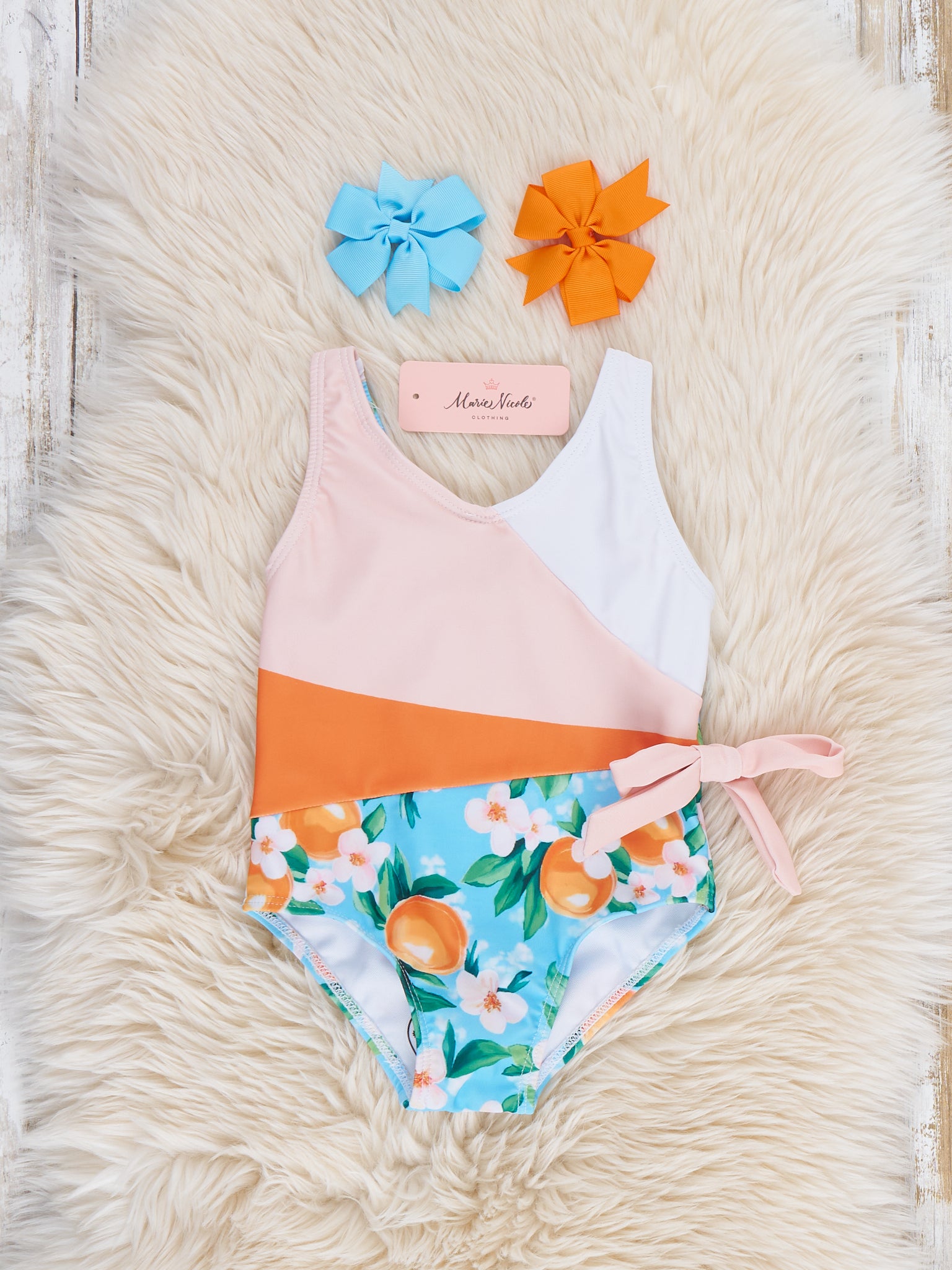 Orchard Breeze Floral Ruffle Swimsuit - Girl - Marie Nicole Clothing