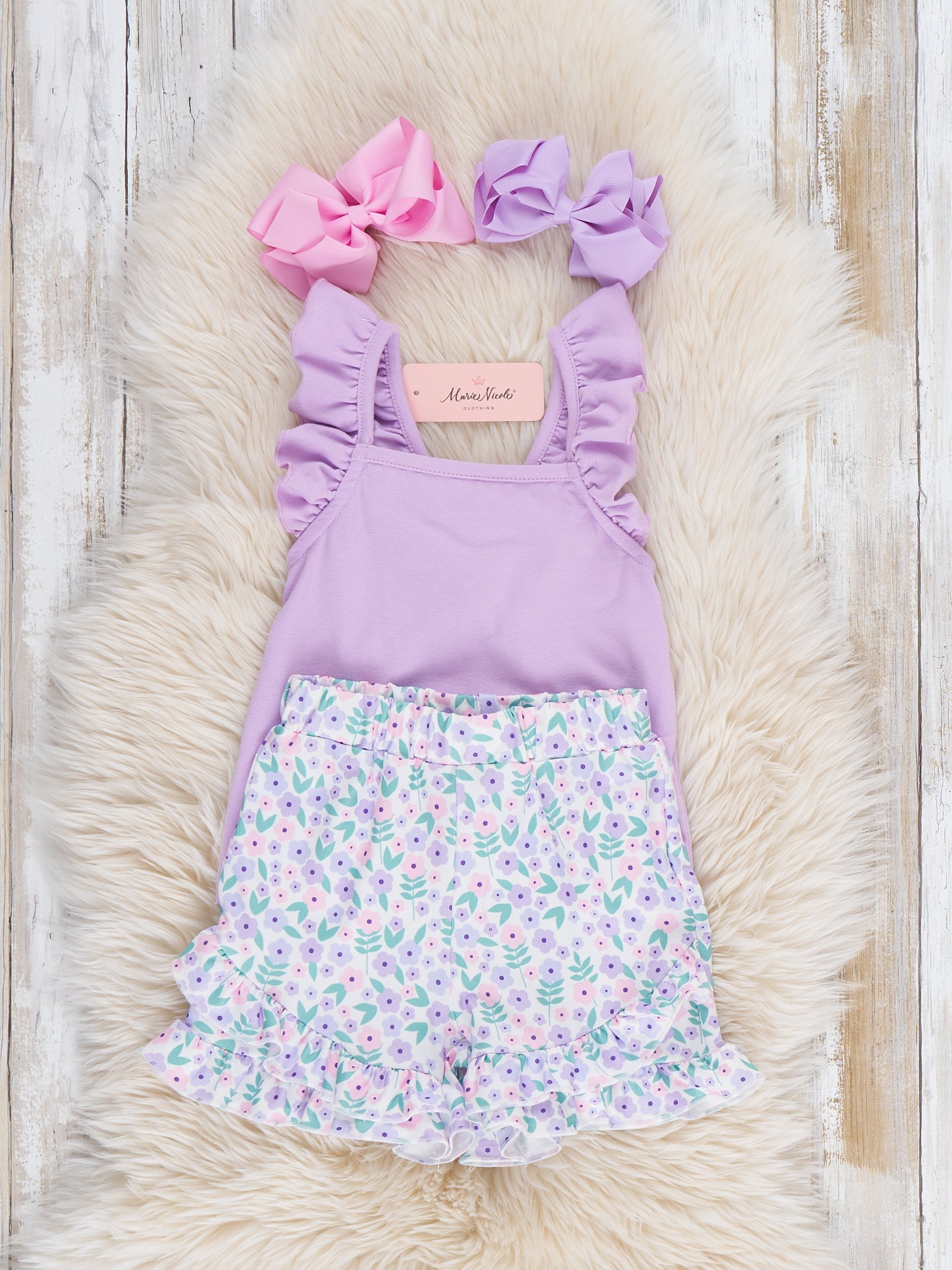 Floral Breeze Playdate Ruffle Outfit - Marie Nicole Clothing