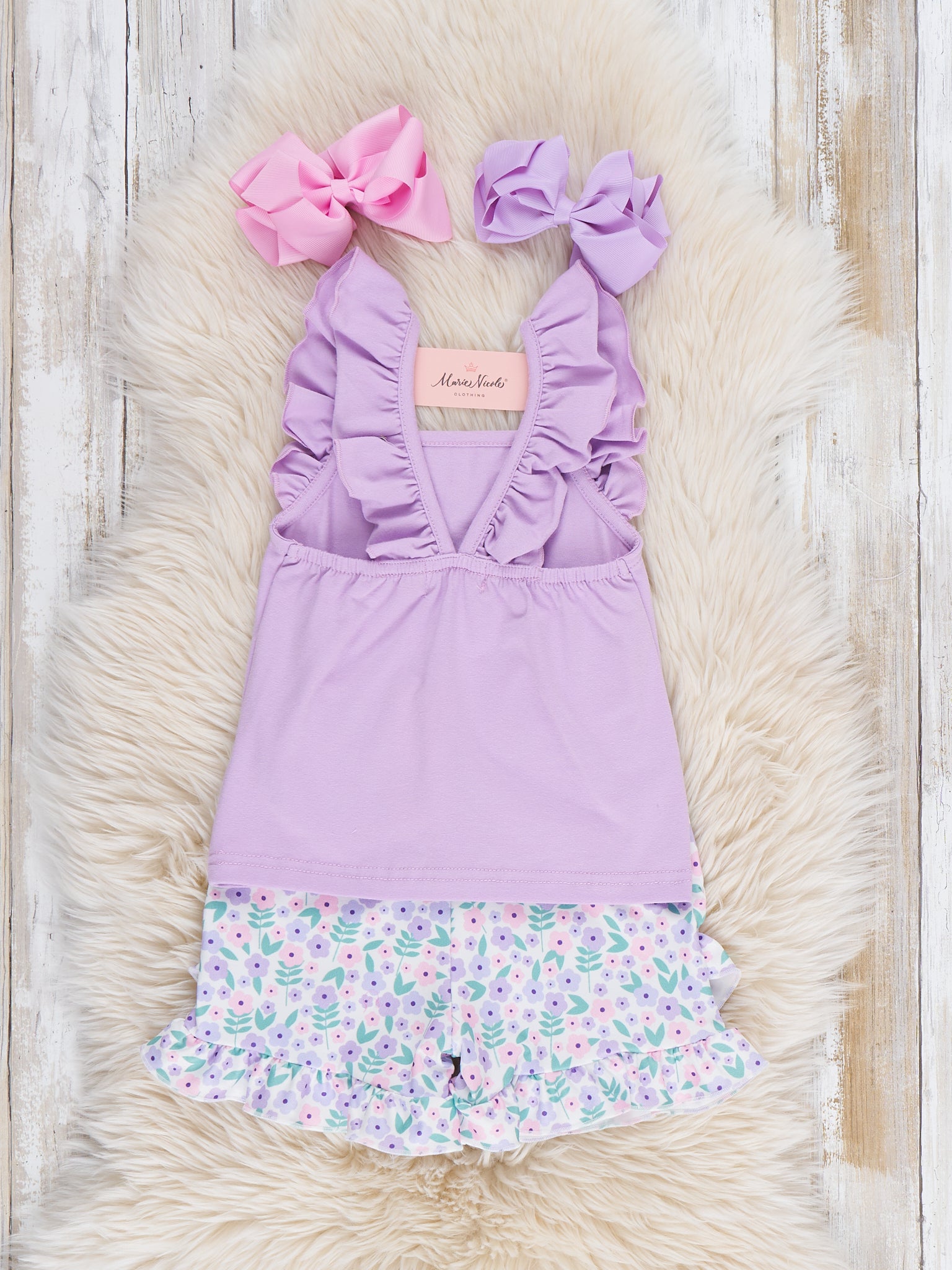 Floral Breeze Playdate Ruffle Outfit - Marie Nicole Clothing