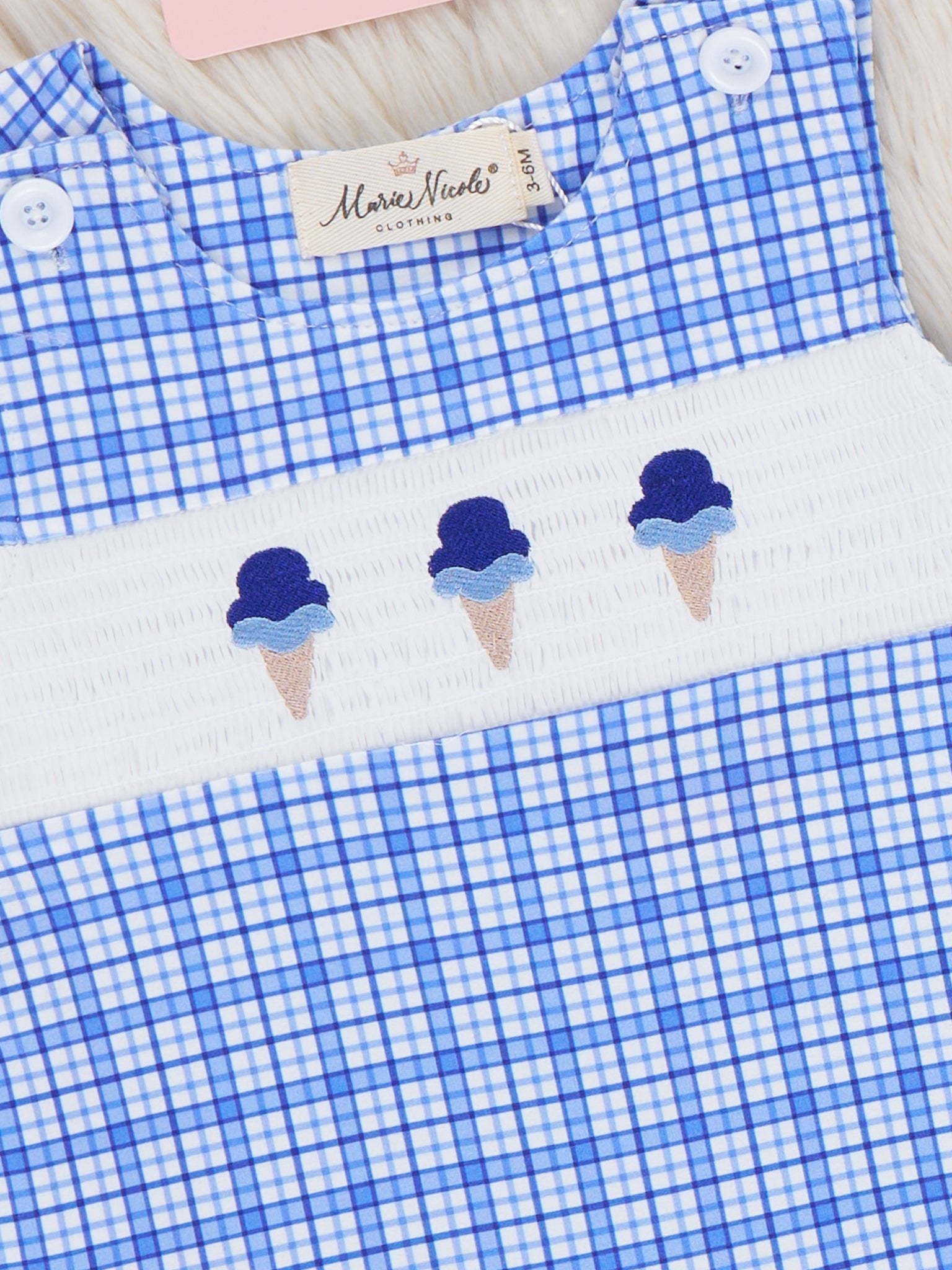 Ice Cream & Independence Smocked Johnny - Marie Nicole Clothing