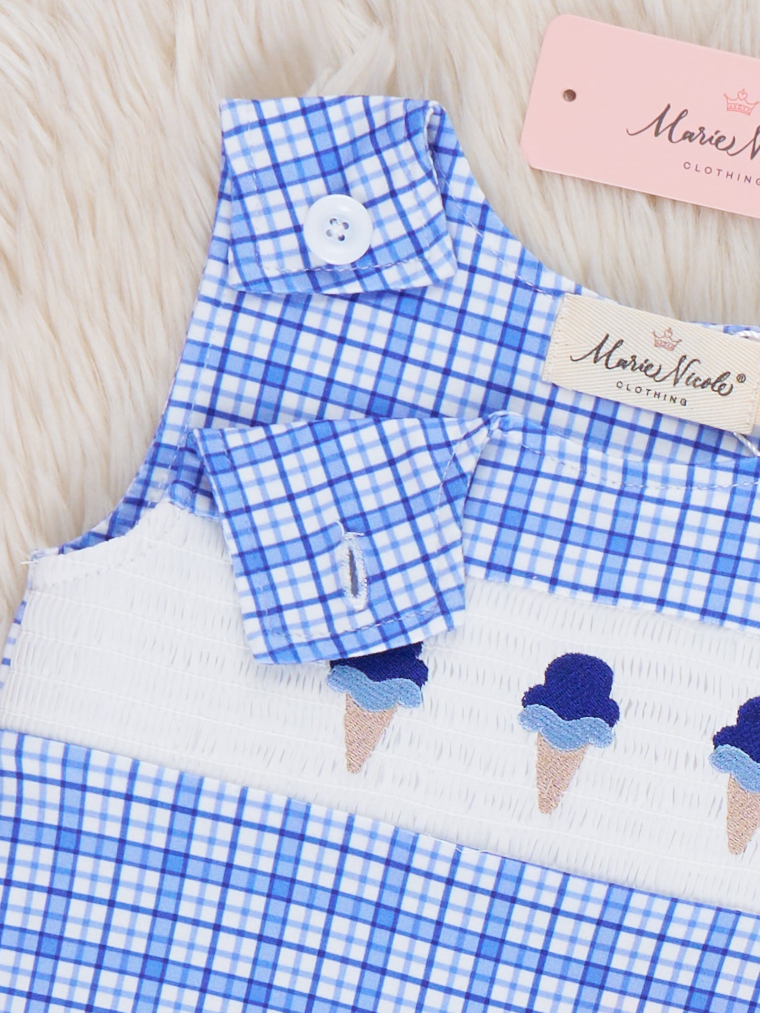 Ice Cream & Independence Smocked Johnny - Marie Nicole Clothing