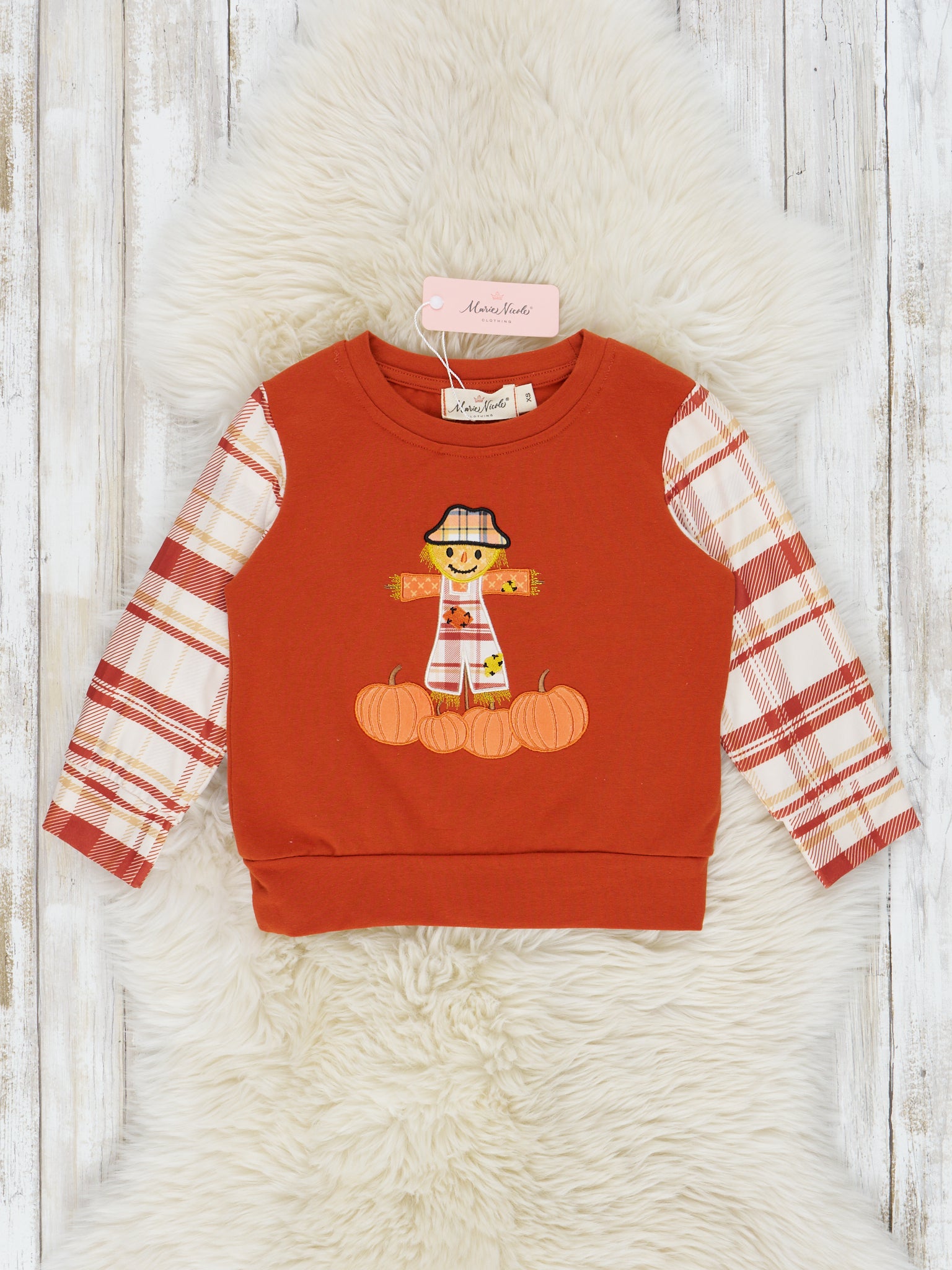 Cinnamon Scarecrow Embroidered Top - Marie Nicole Clothing