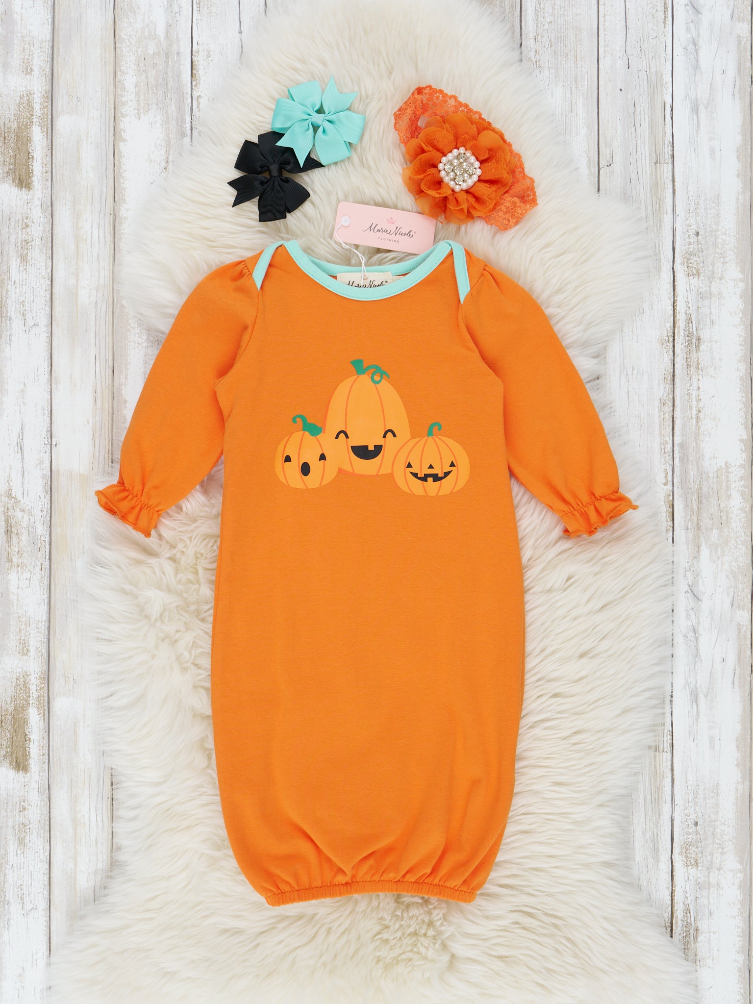 Pumpkin Patch Friends Sleep Gown - Marie Nicole Clothing