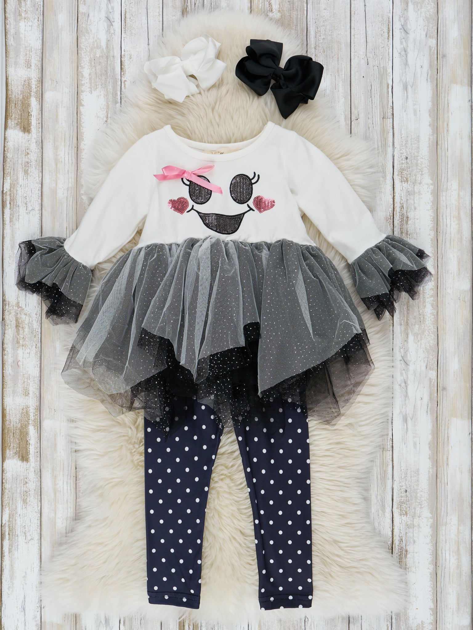 Black & White Ghost Tulle Outfit - Marie Nicole Clothing