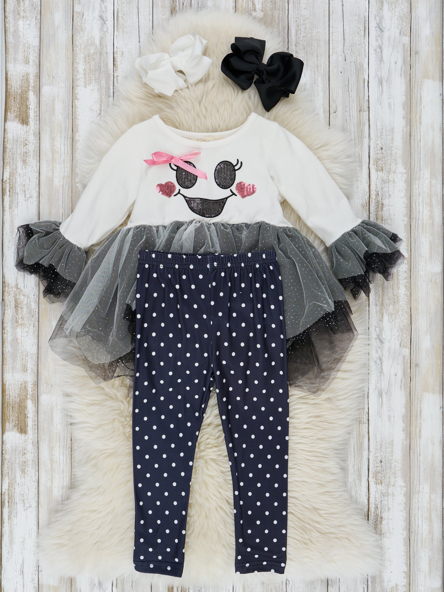 Black & White Ghost Tulle Outfit - Marie Nicole Clothing