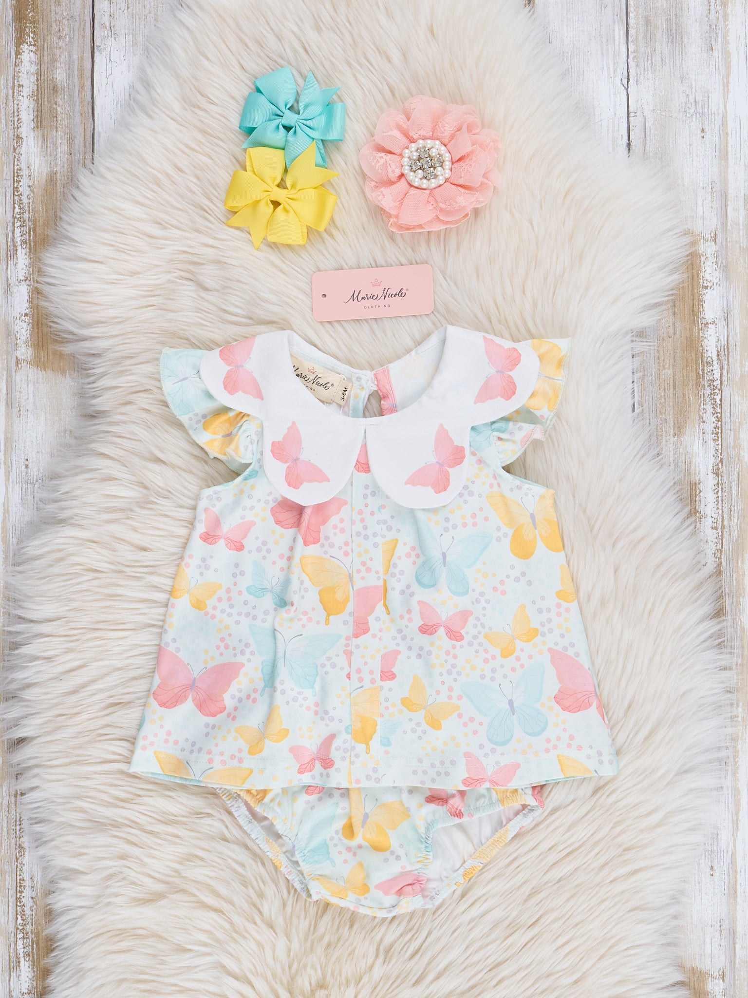 Pastel Butterflies Bloomers Outfit - Marie Nicole Clothing