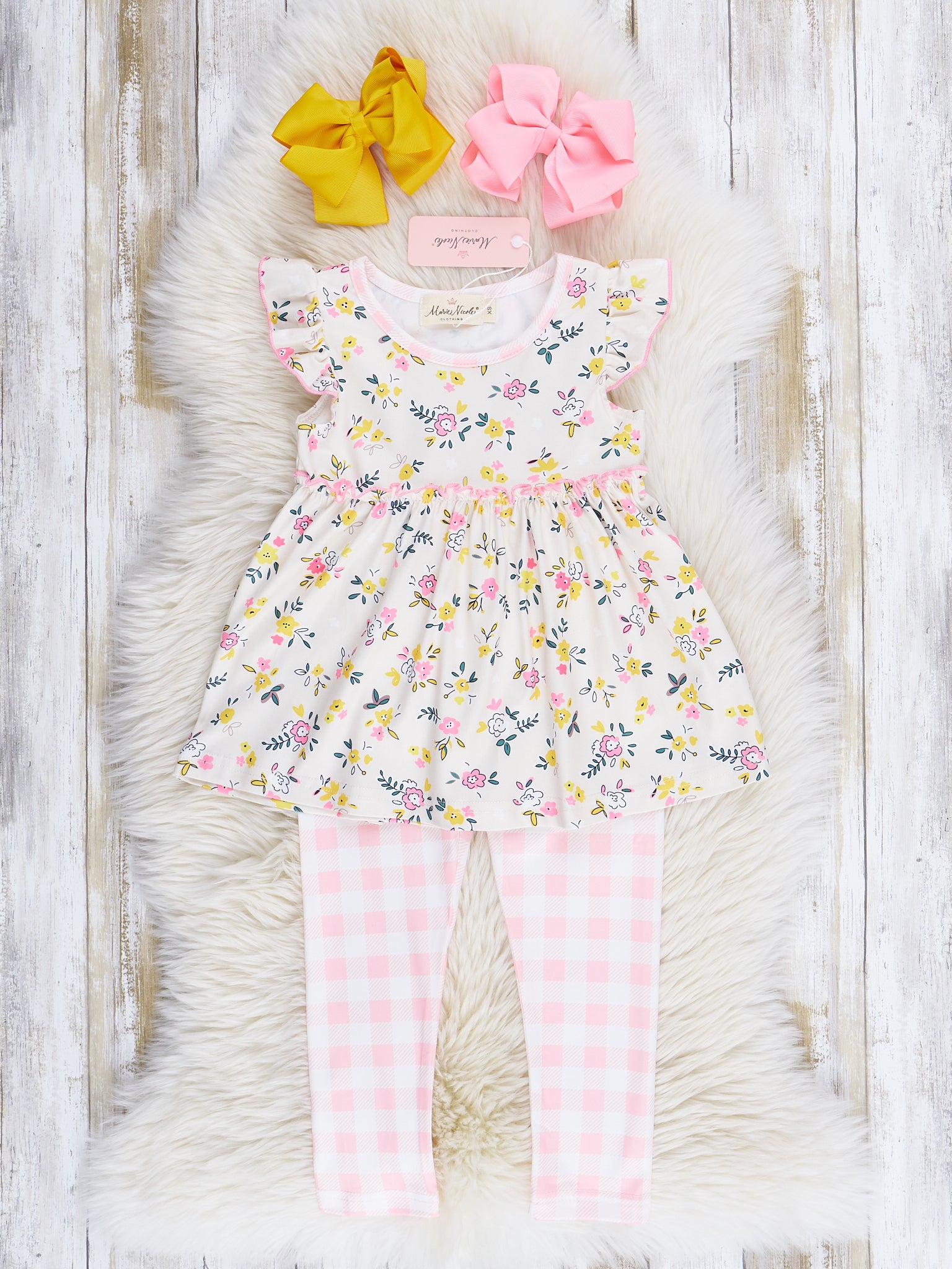 Soft Pink & Yellow Prairie Blooms Outfit - Marie Nicole Clothing