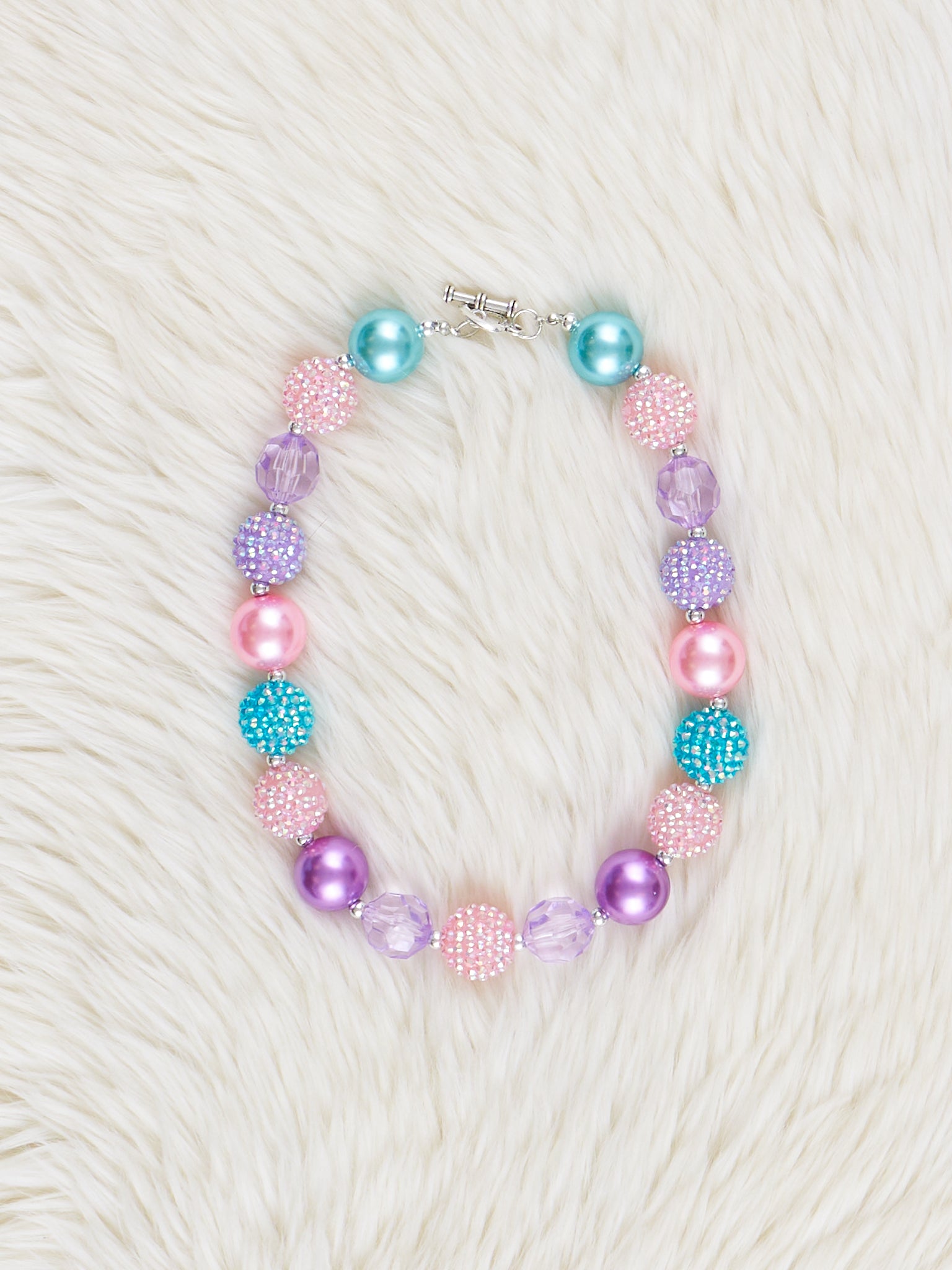 Purple Sparkle Bubblegum Necklace - Marie Nicole Clothing