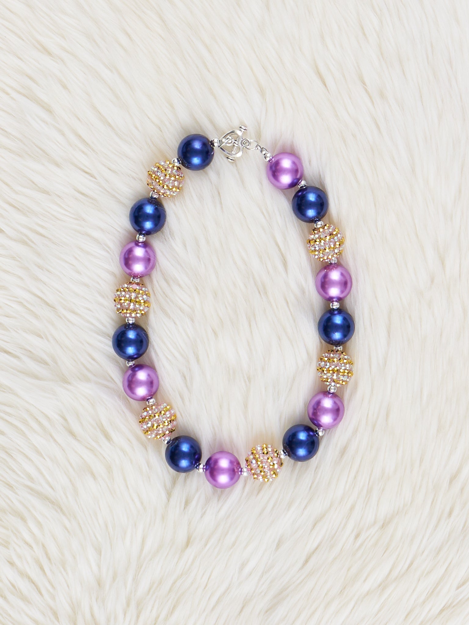 Indigo Sparkle Bubblegum Necklace - Marie Nicole Clothing