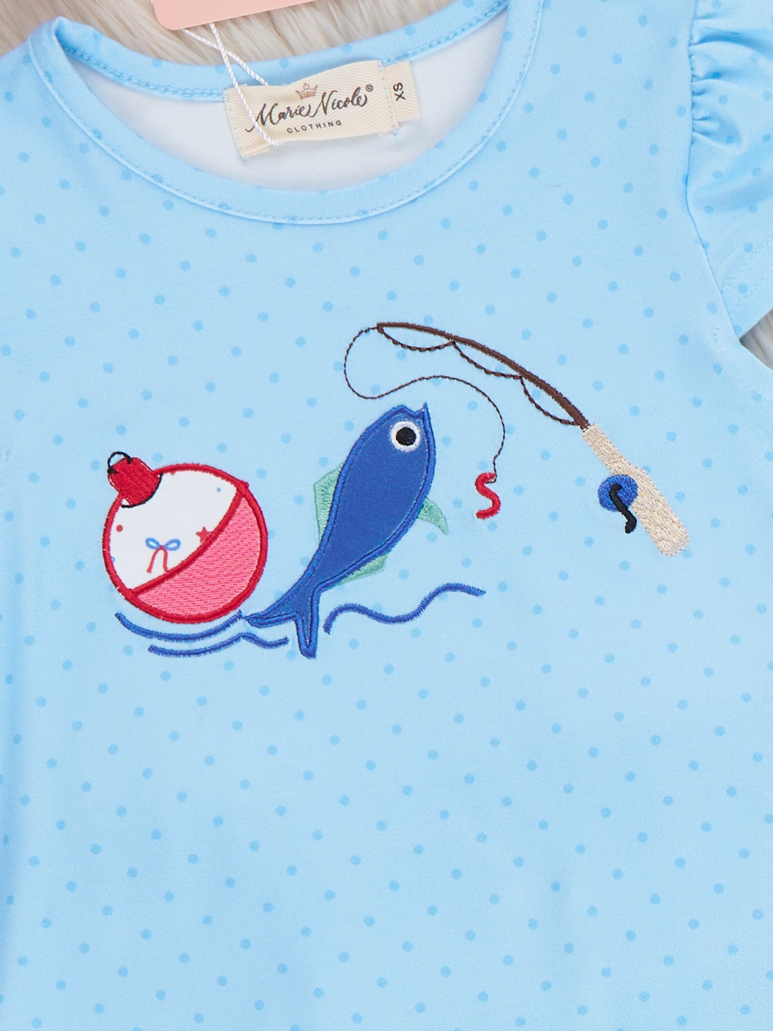 Fishing Fun Embroidered Ruffle Outfit - Marie Nicole Clothing