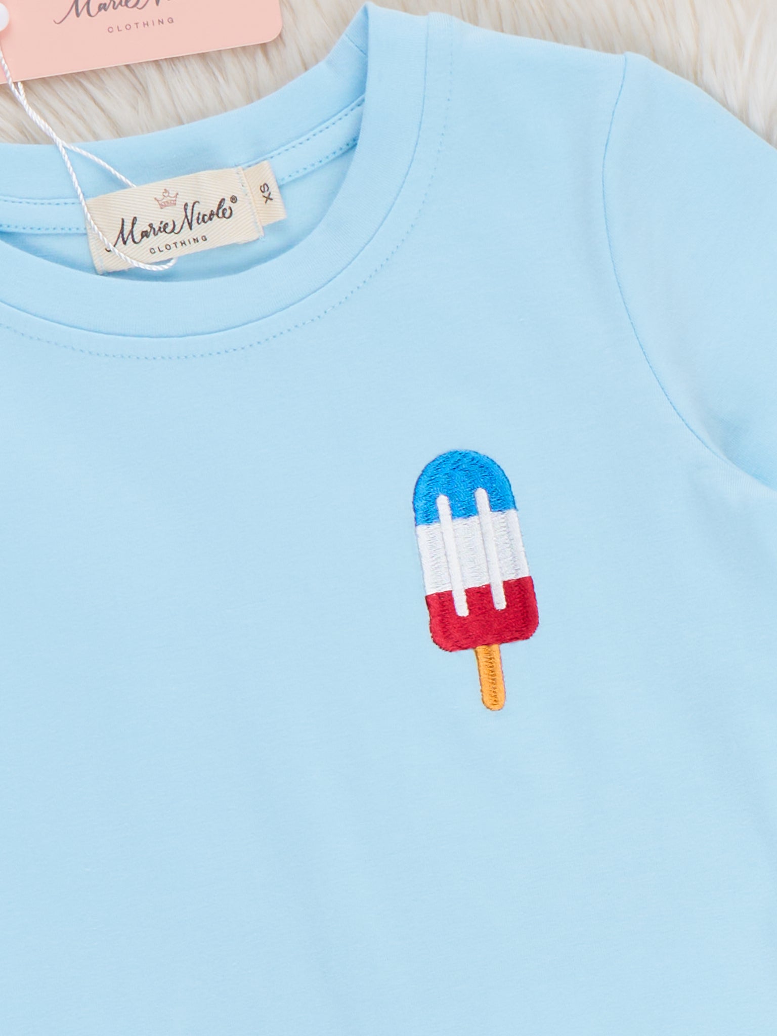 Patriotic Popsicles Embroidered Cotton Outfit - Marie Nicole Clothing