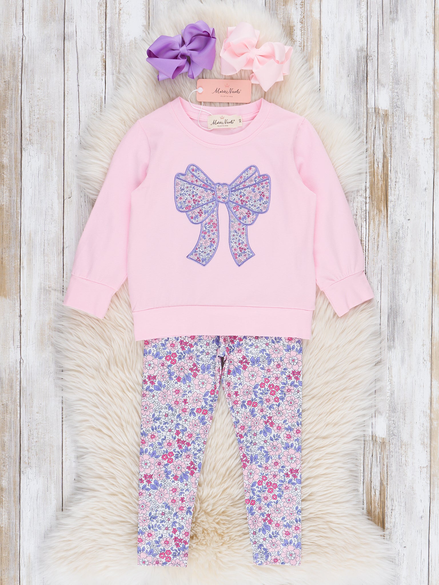 Delicate Flower Bow Outfit - Marie Nicole Clothing