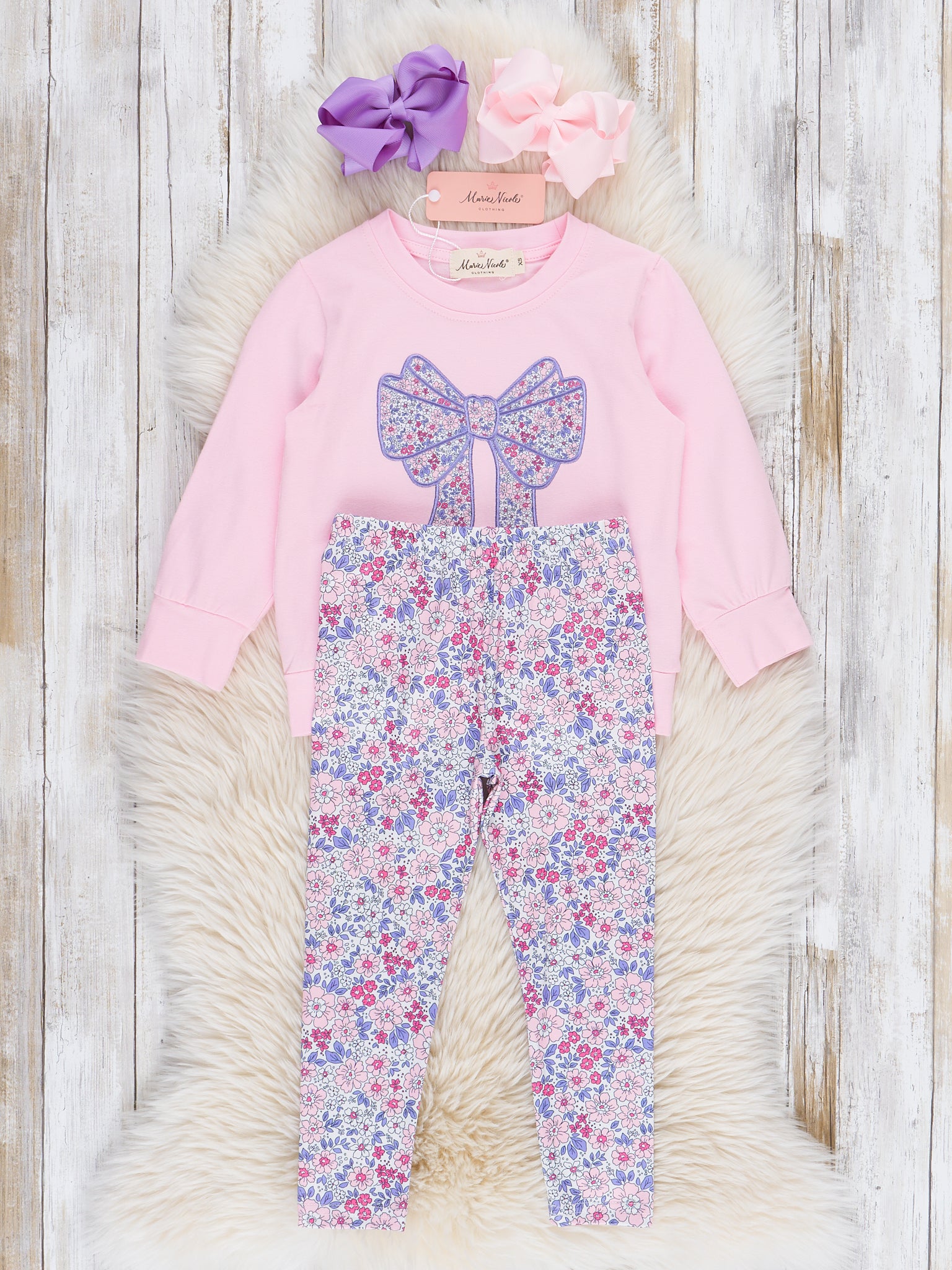Delicate Flower Bow Outfit - Marie Nicole Clothing