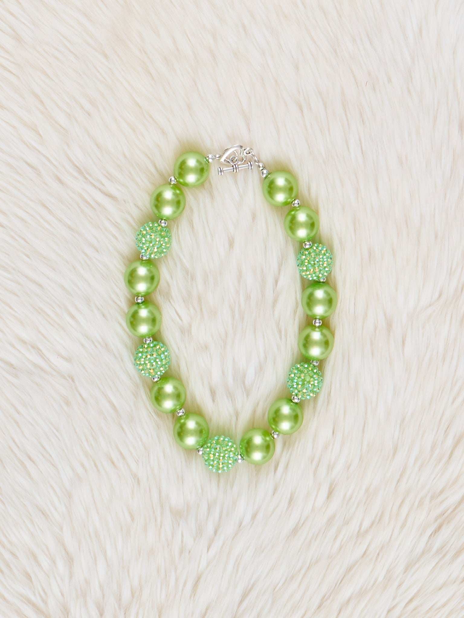 Lime Shimmer Bubblegum Necklace - Marie Nicole Clothing
