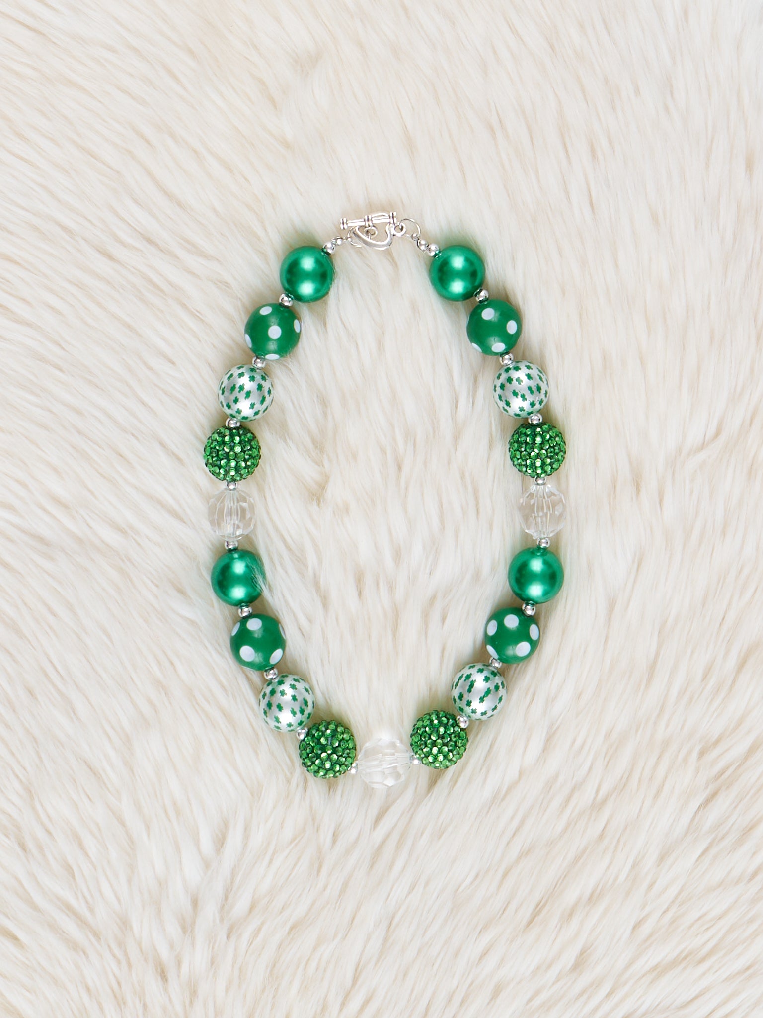 Green Shimmer Bubblegum Necklace - Marie Nicole Clothing