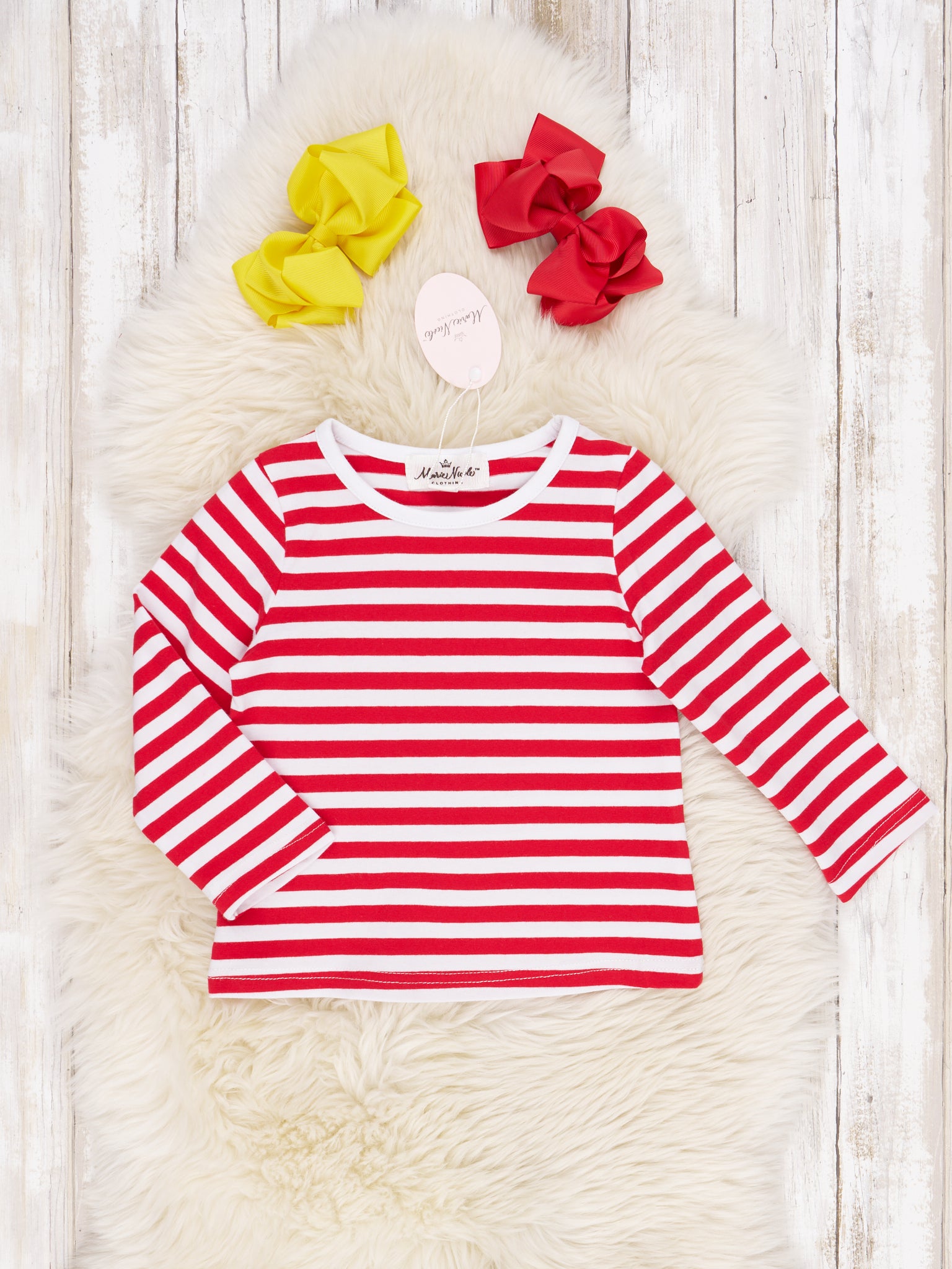 Red Striped Shirt & Denim Turkey Overall Dress - Marie Nicole Clothing