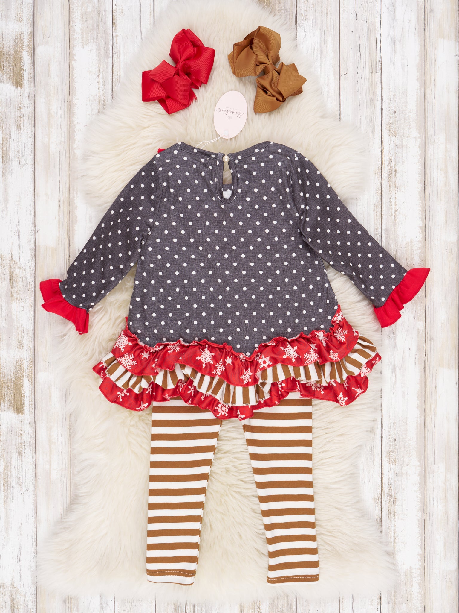 Happy Reindeer Ruffle Outfit - Marie Nicole Clothing