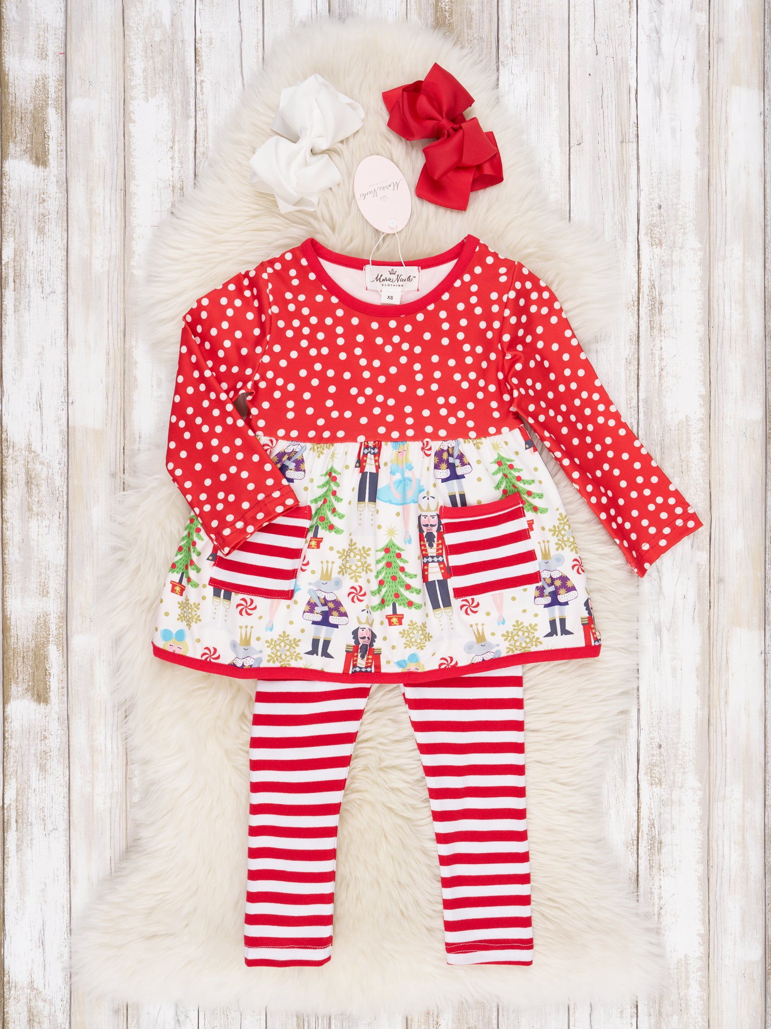 Red Striped Nutcracker Outfit - Marie Nicole Clothing